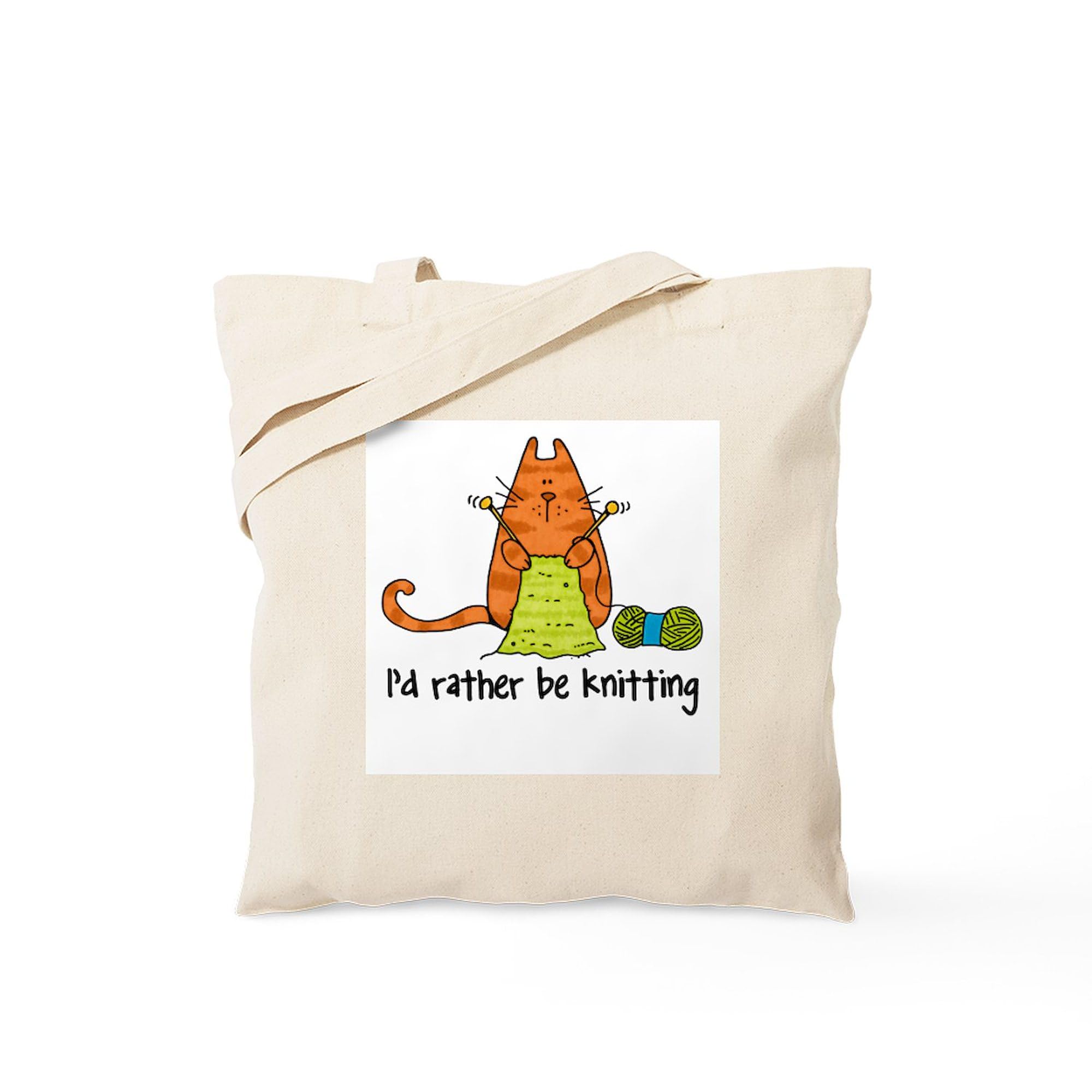 Cafepress Rather Be Knitting Tote Bag Natural Canvas Tote Bag, Reusable Shopping Bag