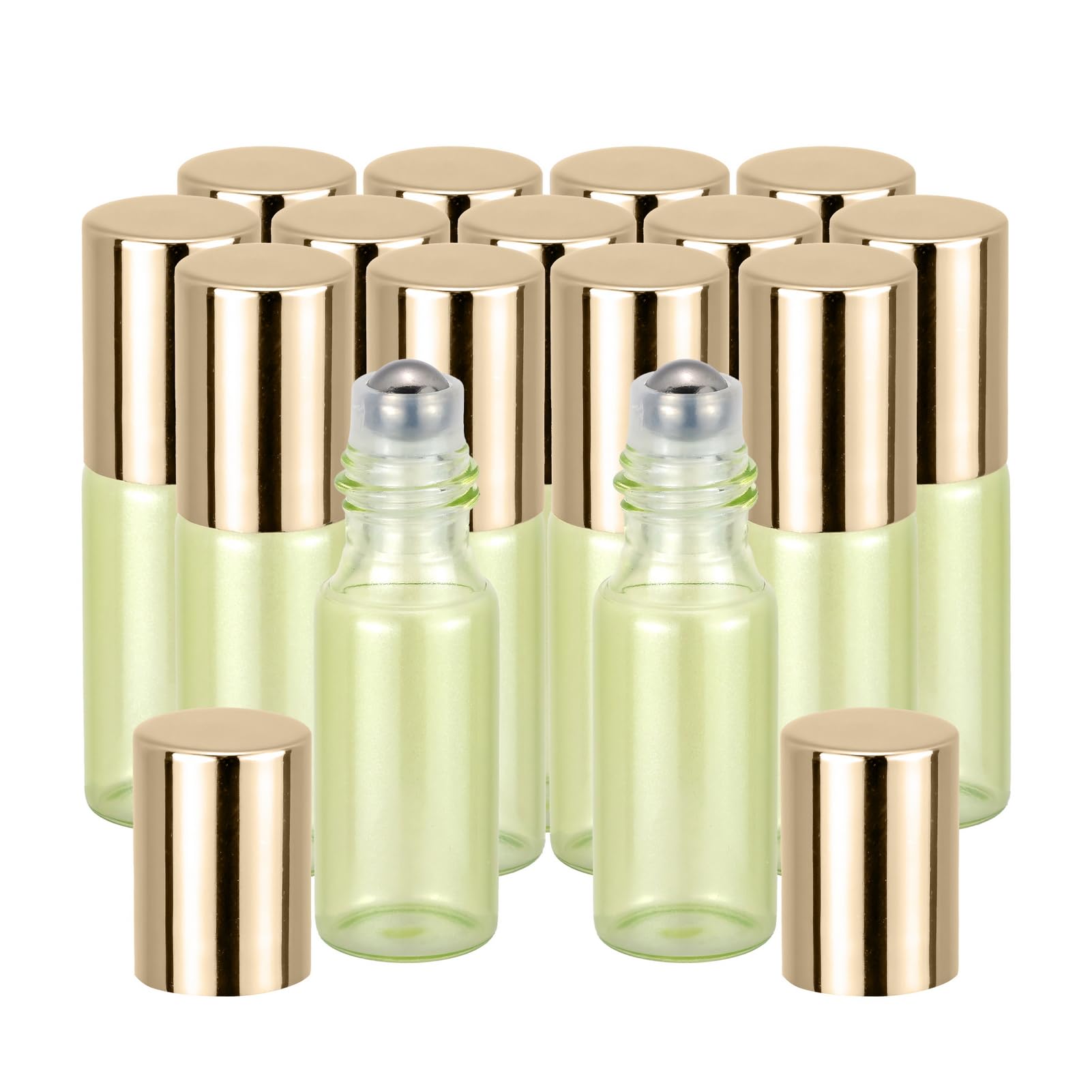 Kesell 15Pack 5ml Glass Roller Bottles with Stainless Steel Roller Balls