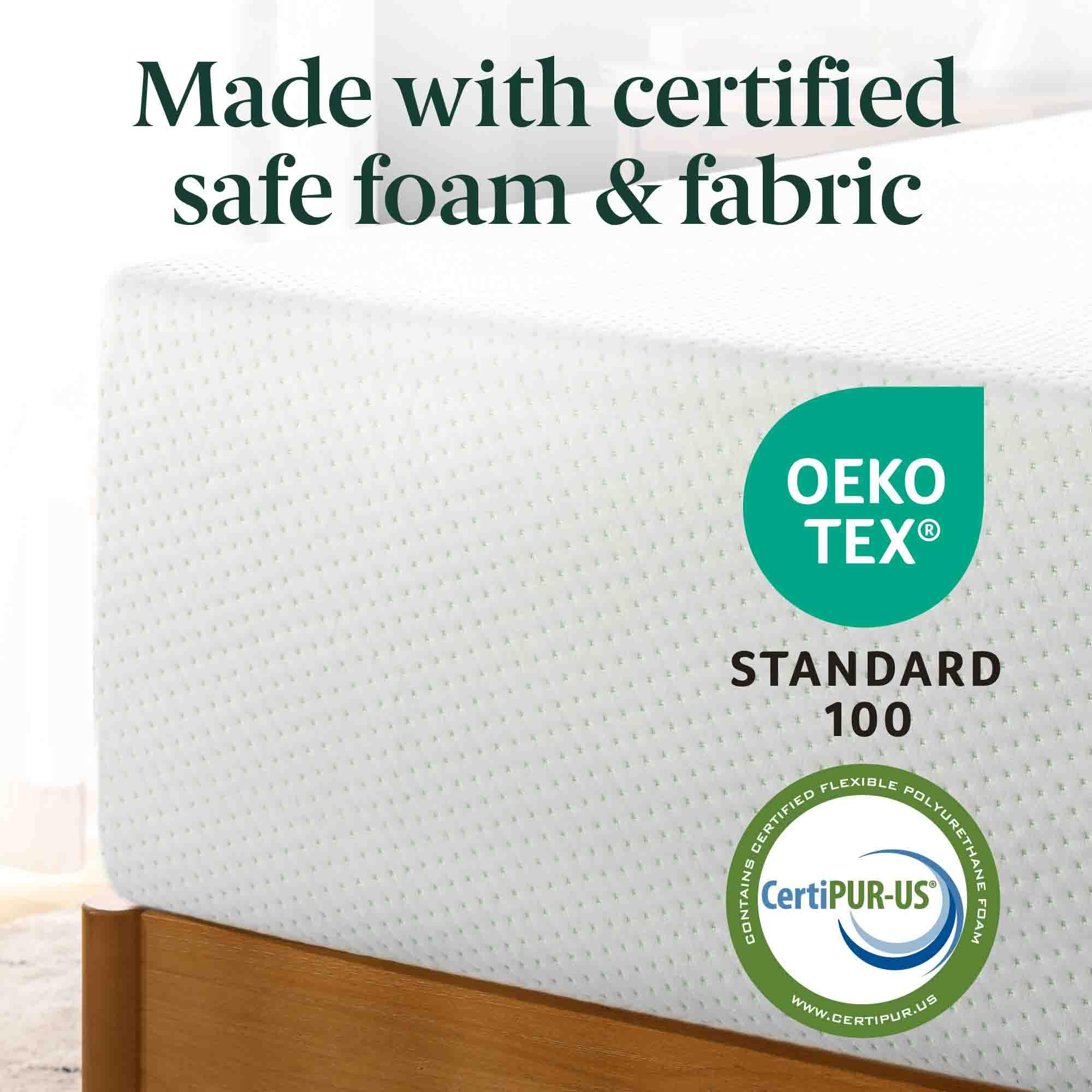 Zinus 14 Inch King Green Tea Memory Foam Mattress, Fiberglass Free, Medium Firm Feel, Zoned Pressure Relief, Certified Safe Foam