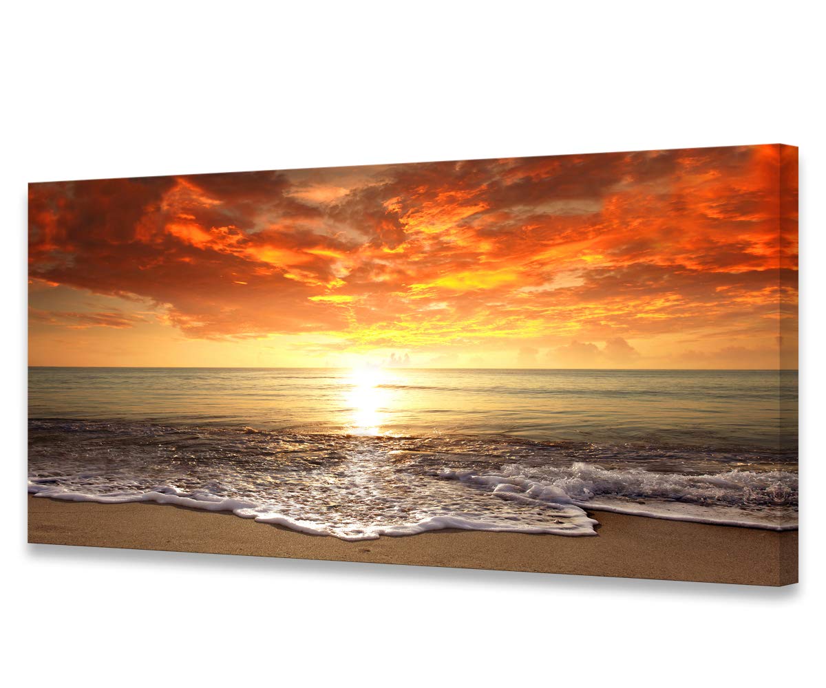 S0162 Canvas Prints Wall Art Sunset Ocean Beach Pictures Photo Paintings For Living Room Bedroom Home Decorations Stretched And