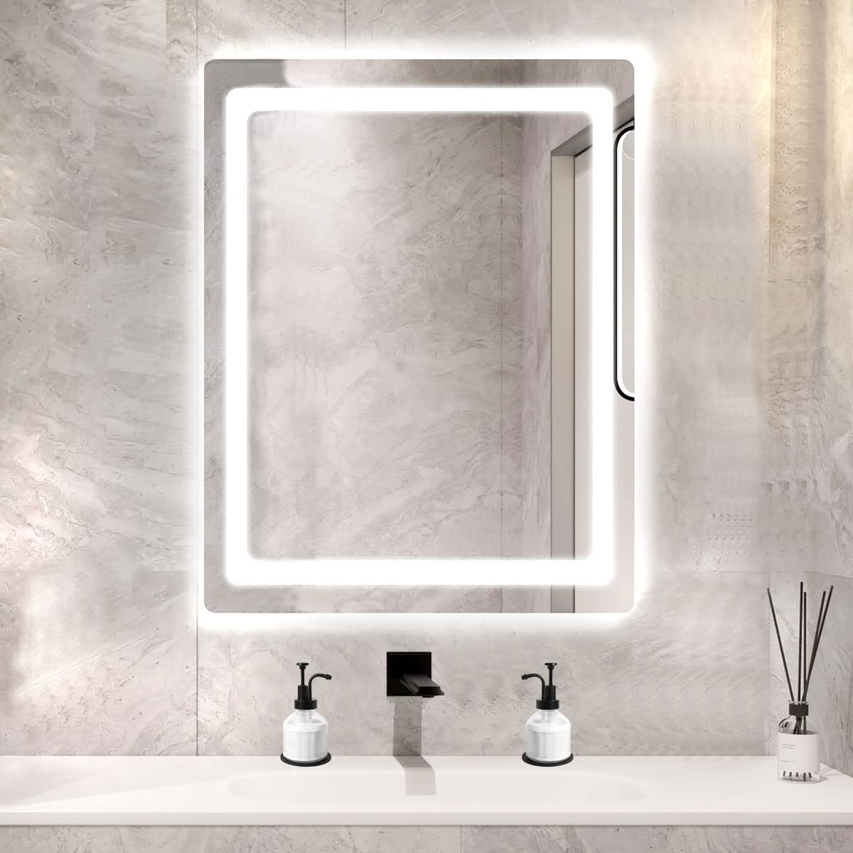 8 Oz Glass Soap Dispenser For Kitchen And Bathroom Countertop, Smooth Action Pump Refillable Wash Hand Liquid, Dish Detergent, F