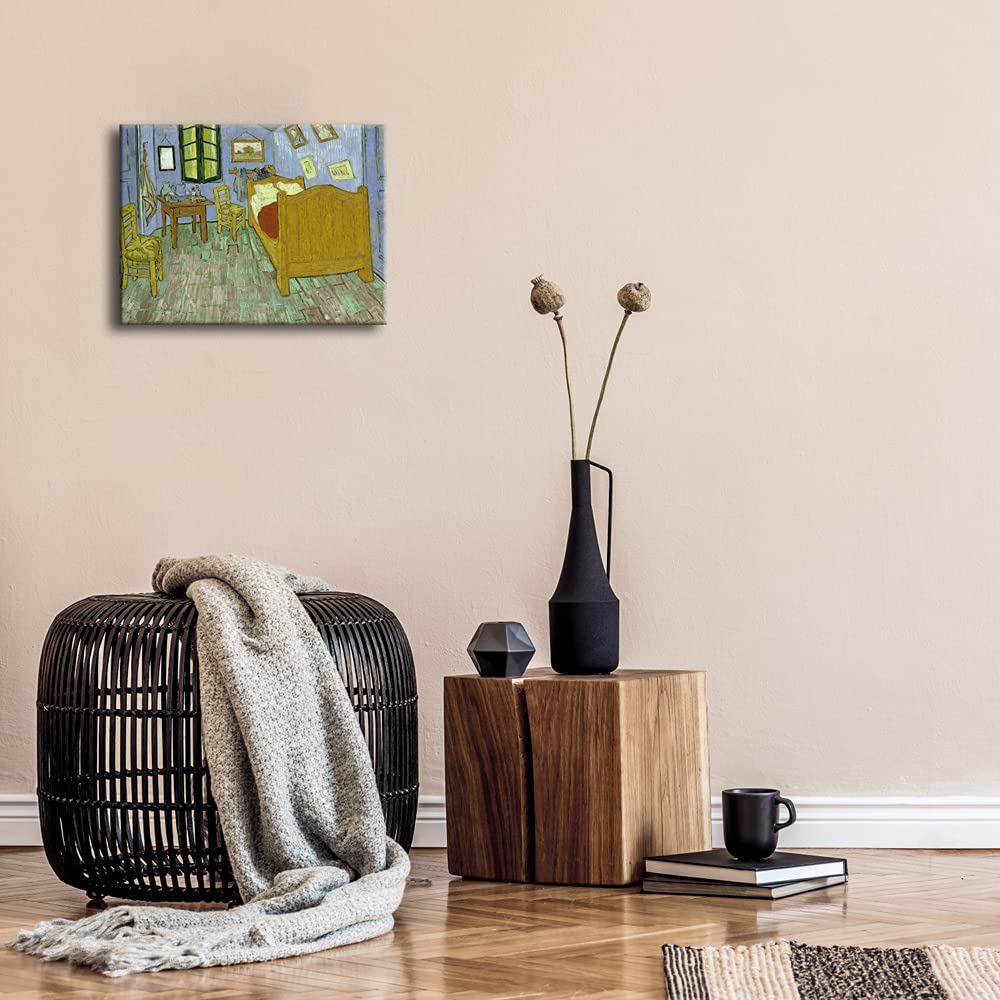 Wieco Art The Bedroom at Arles Classic Canvas Prints Wall Art of Van Gogh Famous Oil Paintings Reproduction for Bathroom Home Office Decorations Modern Stretched and Framed Abstract Pictures Artwork