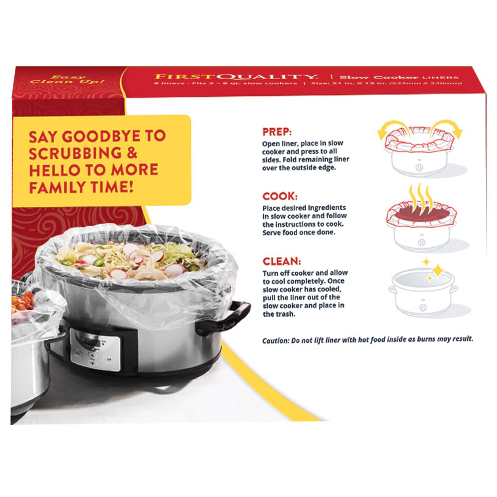 Pansaver Slow Cooker Liners - Disposable Liners For Instant Cleanup With No Scrubbing (Fits 3-8 Quarts, 8 Count)