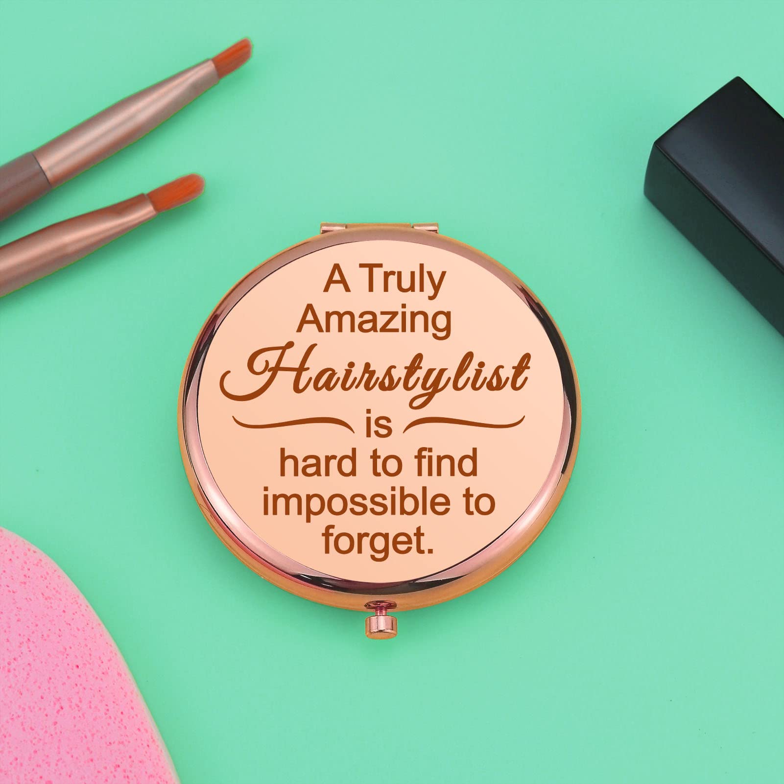 Hair Stylist Gifts for Women Hairdresser Gift Appreciation Present Compact Makeup Mirror for Hairdresser Thanks You Folding Make