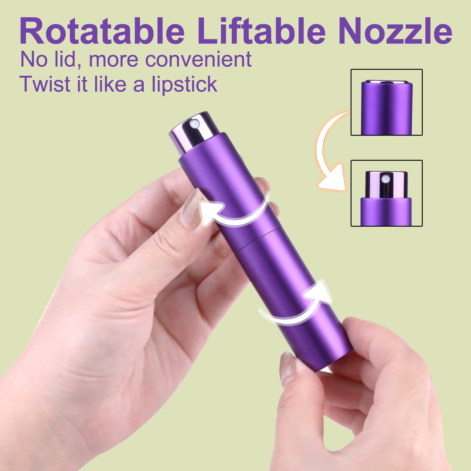 Zingso Refillable Travel Perfume Atomizer Bottles, 2 Pcs 10Ml Mini Portable Spray Bottles Refillable Perfume Aftershave Atomizer