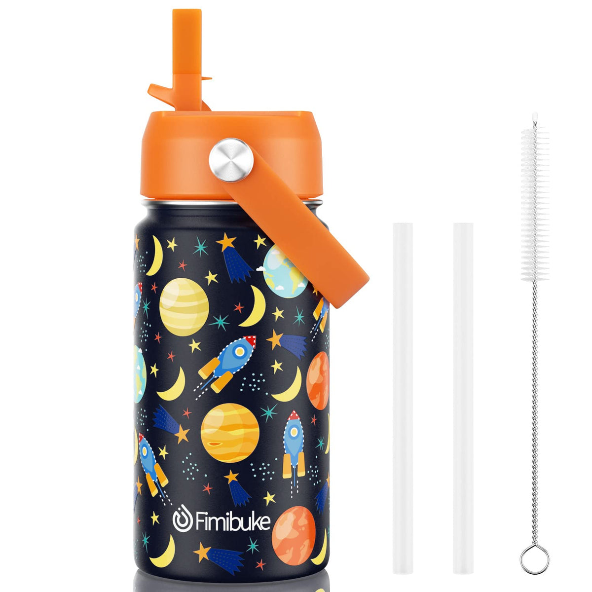 Fimibuke Kids Insulated Water Bottle, 14Oz Bpa Free 18/8 Stainless Steel Travel Tumbler Double Wall Vacuum Leak Proof Kids Cup W