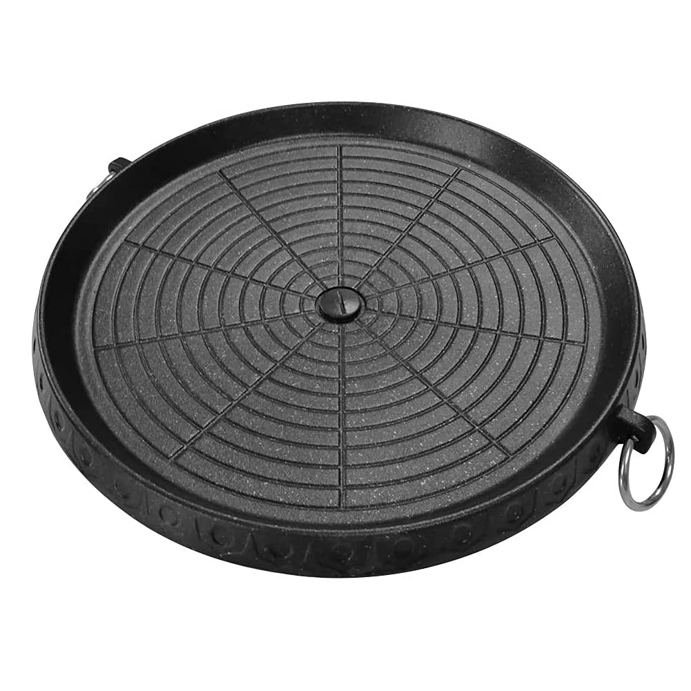 Korean Style Bbq Grill Pan With Maifan Coated Surface Non-Stick Smokeless Barbecue Plate For Indoor Outdoor Grilling