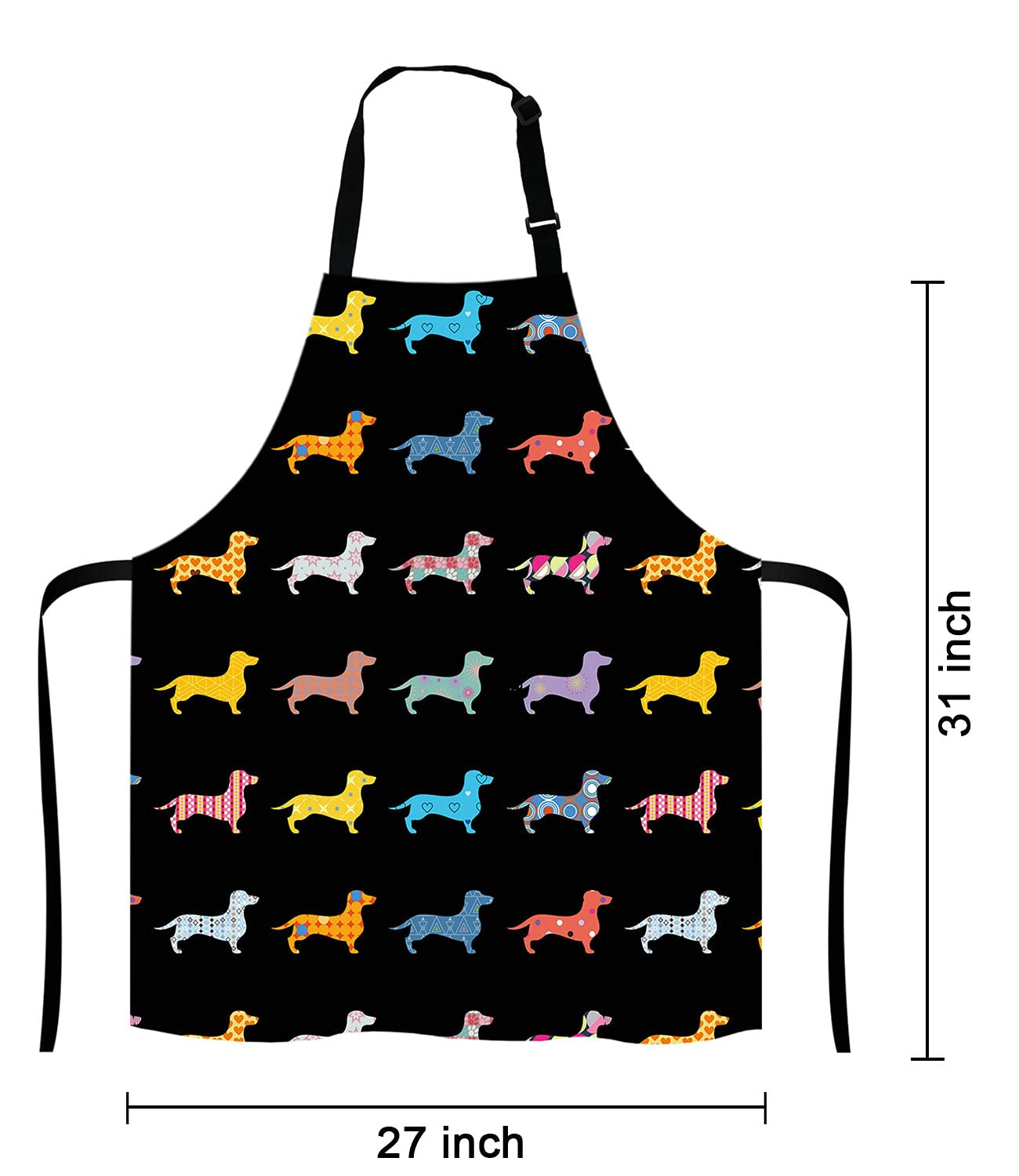 Colorful Dogs Apron, Dachshund Apron For Women And Men, Adjustable Kitchen Chef Apron For Cooking Baking - Cute Birthday, Annive