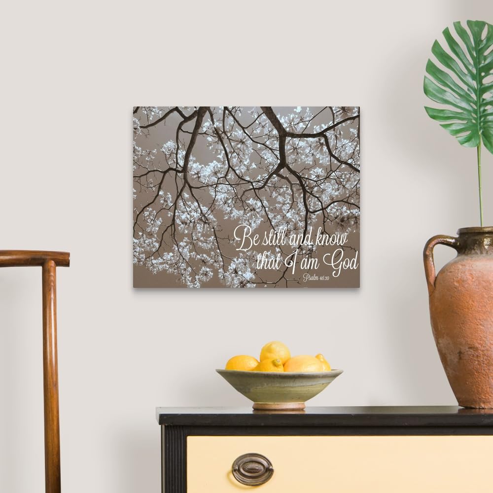 Canvas On Demand Be Still Canvas Wall Art Print By Gail Peck, Contemporary, Home Decor, Quote, Design Artwork, 20''X16''