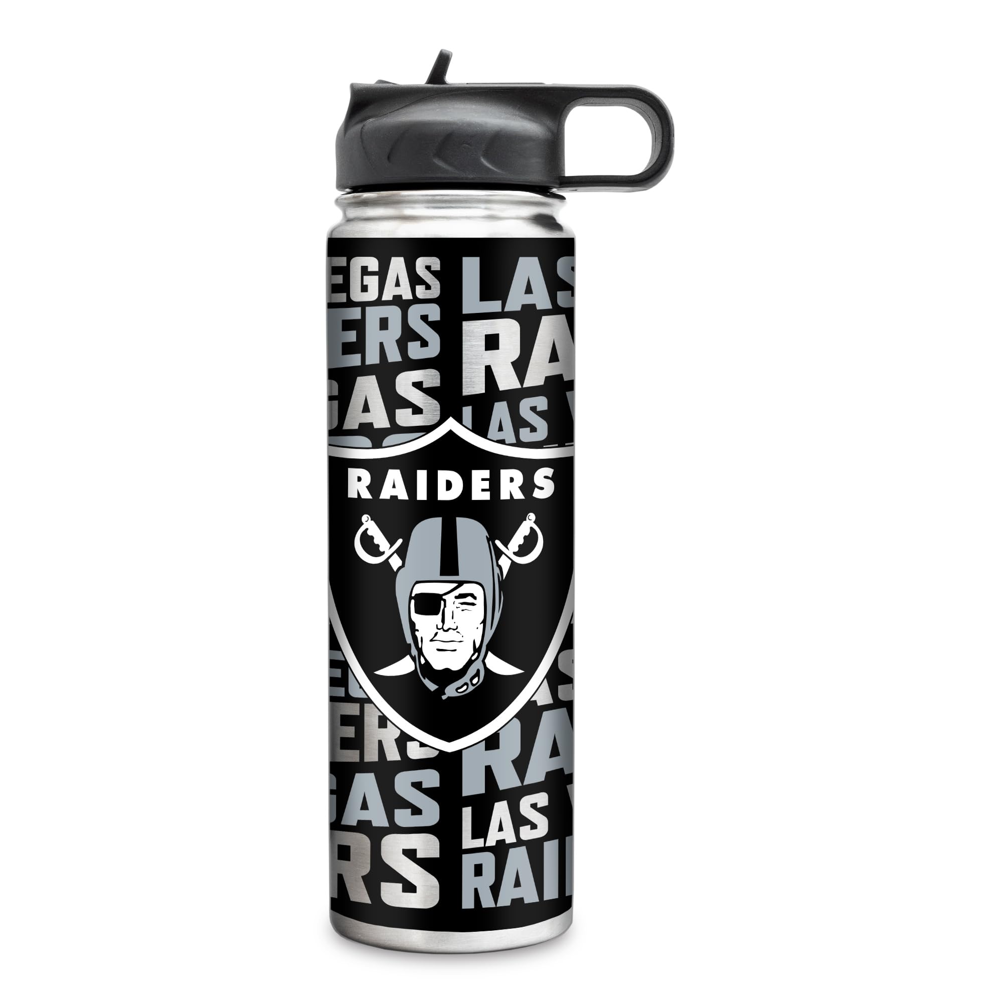 Rico Industries NFL Football Las Vegas Raiders 22oz Stainless Steel Tumbler with Lid - Great For Coffee, Tea, Water or Cocktails