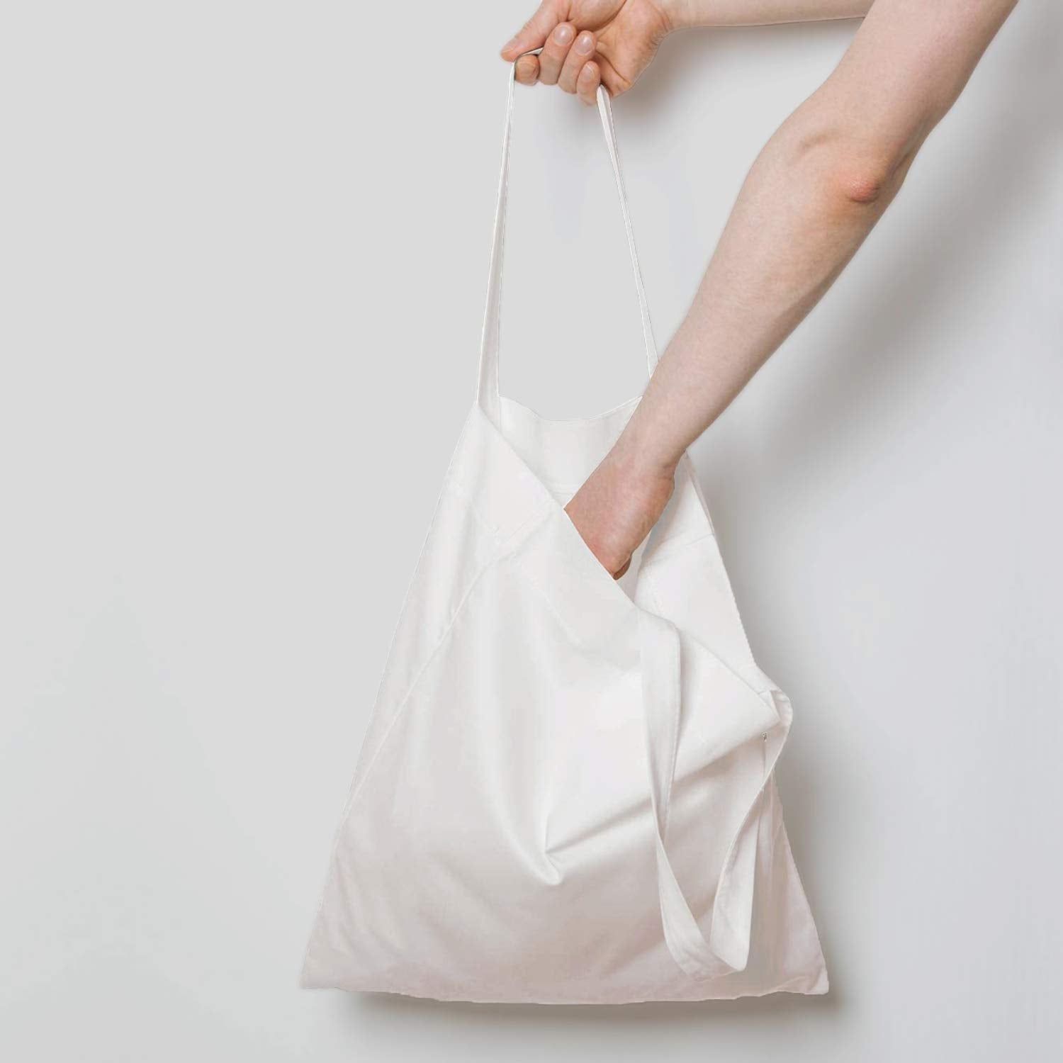 NPBAG 15 Pack 15'' X 16'' White Cotton Tote Bags  Lightweight Blank Bulk Cloth bags with 1pc of PTFE Teflon Sheet