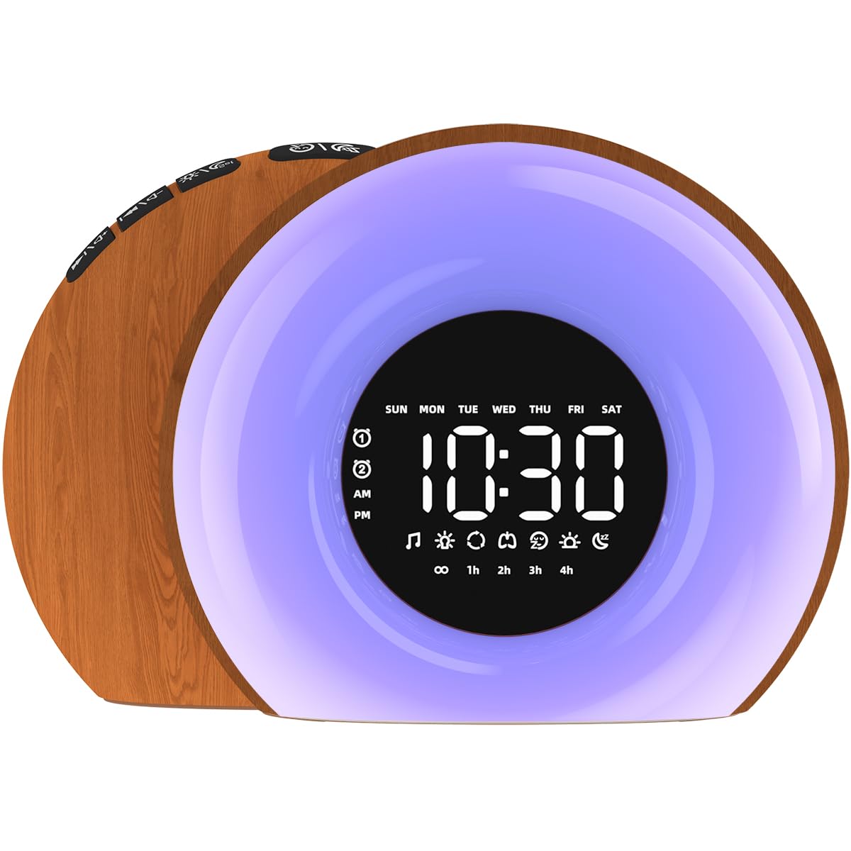 OrangeLight Wake Up Light Sunrise Alarm Clock for Bedroom Sunrise Sunset Simulation 23 Natural Sounds 13 Colors Night Light Dual