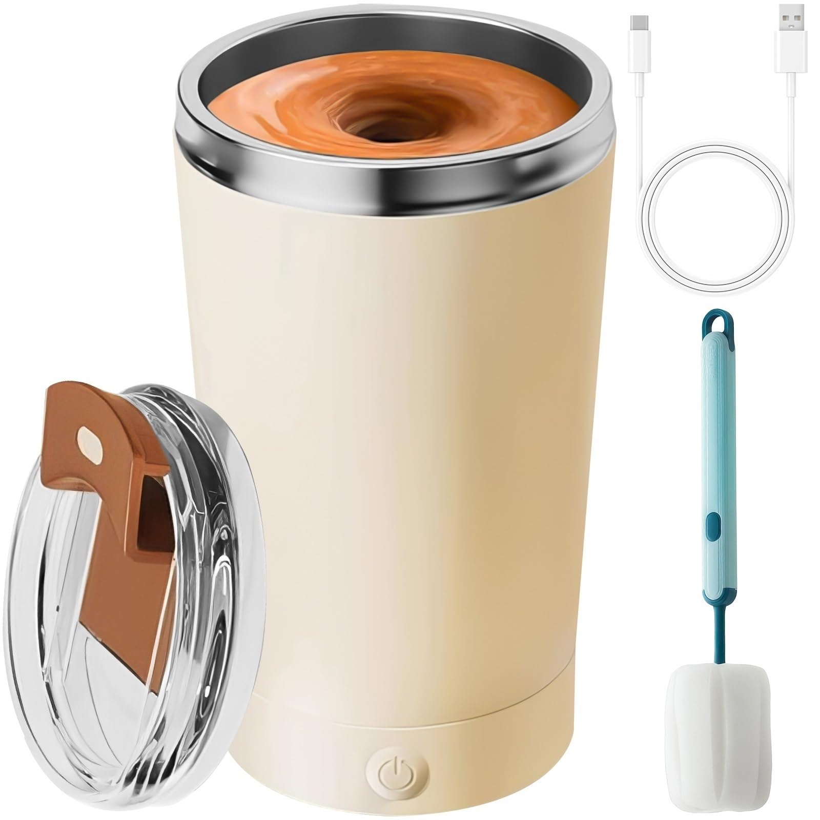 Free Rock Self Stirring Mug With Lid 13.5 Oz Electric High Speed Mixing Cup 400Ml Rechargeable Automatic Stirring Coffee Mixer C