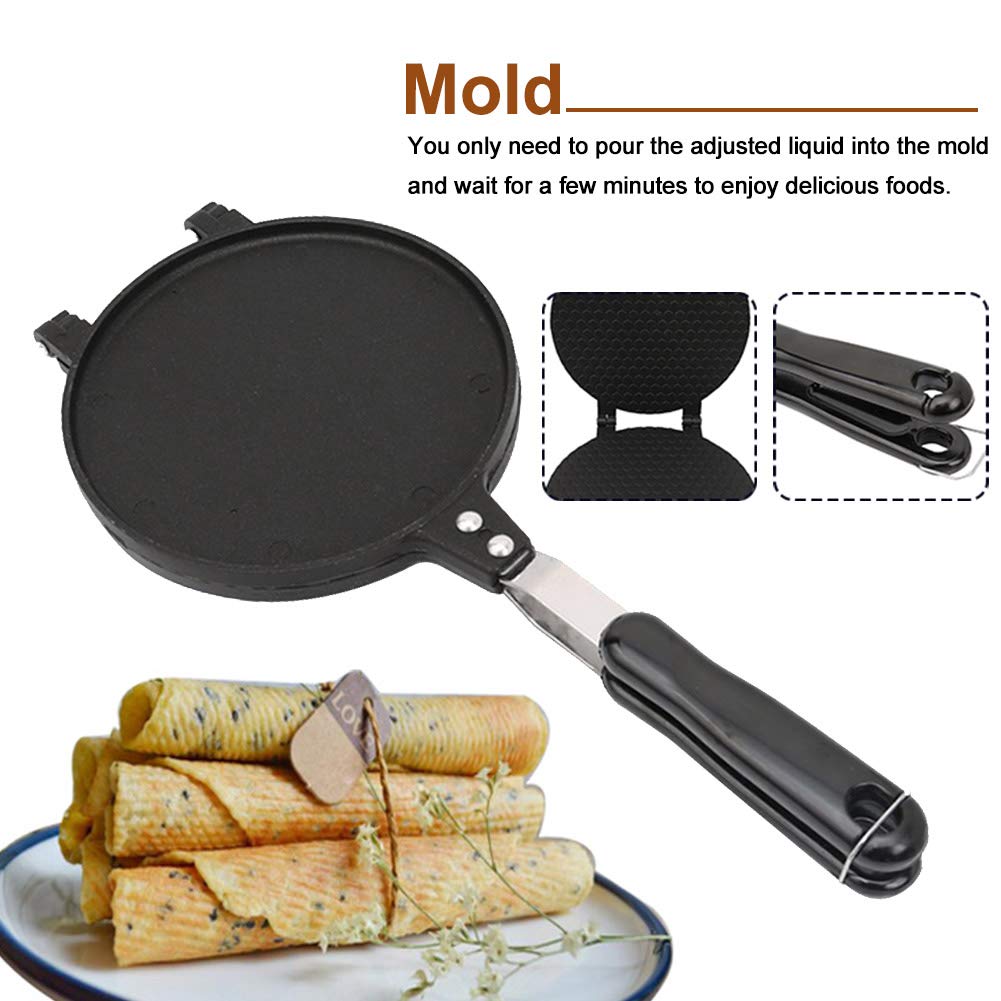 Zeeneek Waffle Cone Maker, Waffle Irons Baking Pan, Double Sided Pancake Maker Multifunctional Crisp Omelet Pan Egg Roll Maker M