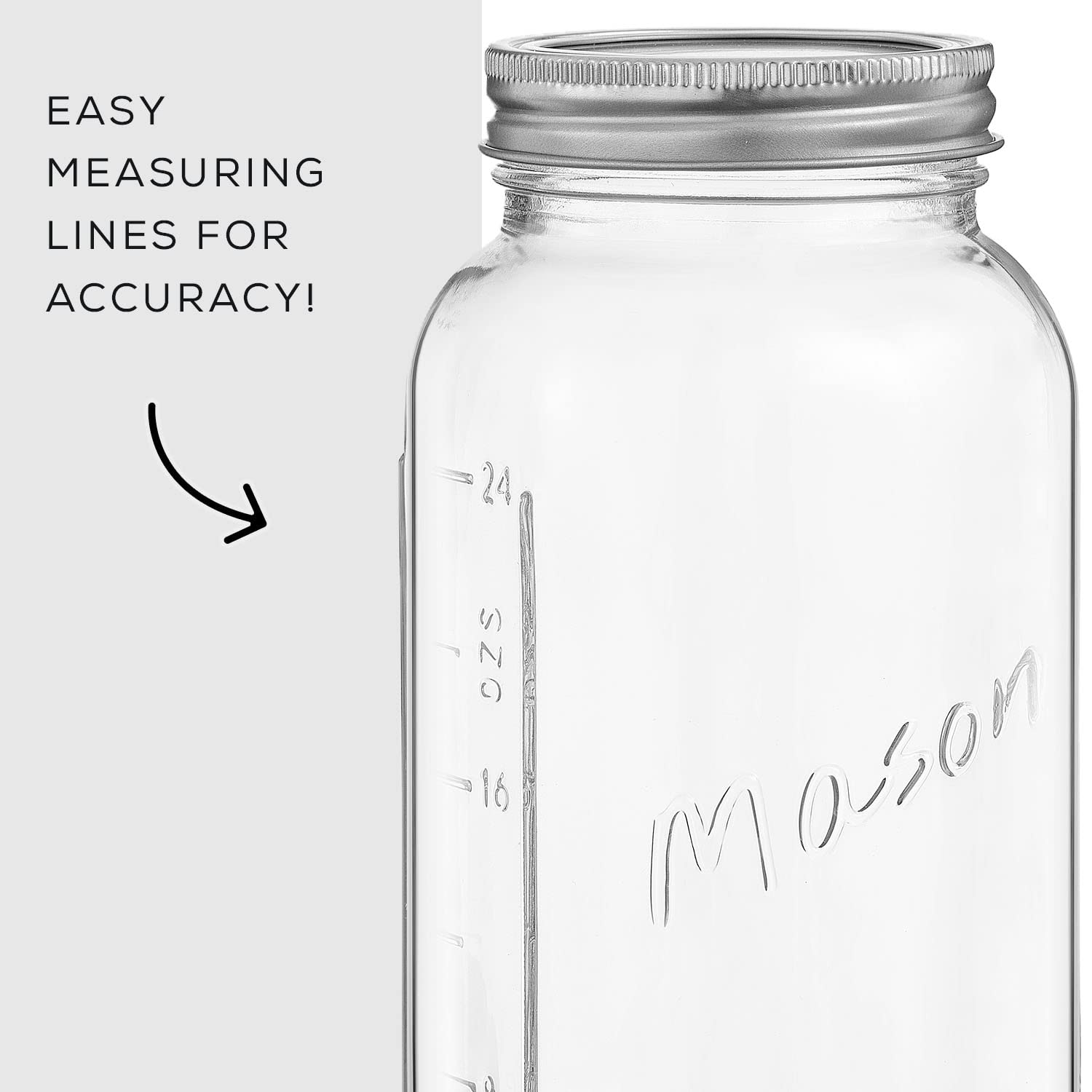 32 Oz Mason Jars With Lids, Labels And Measures! 6-Pack Regular Mouth Mason Jars, Glass Jar With Lid And Band. Airtight Canning