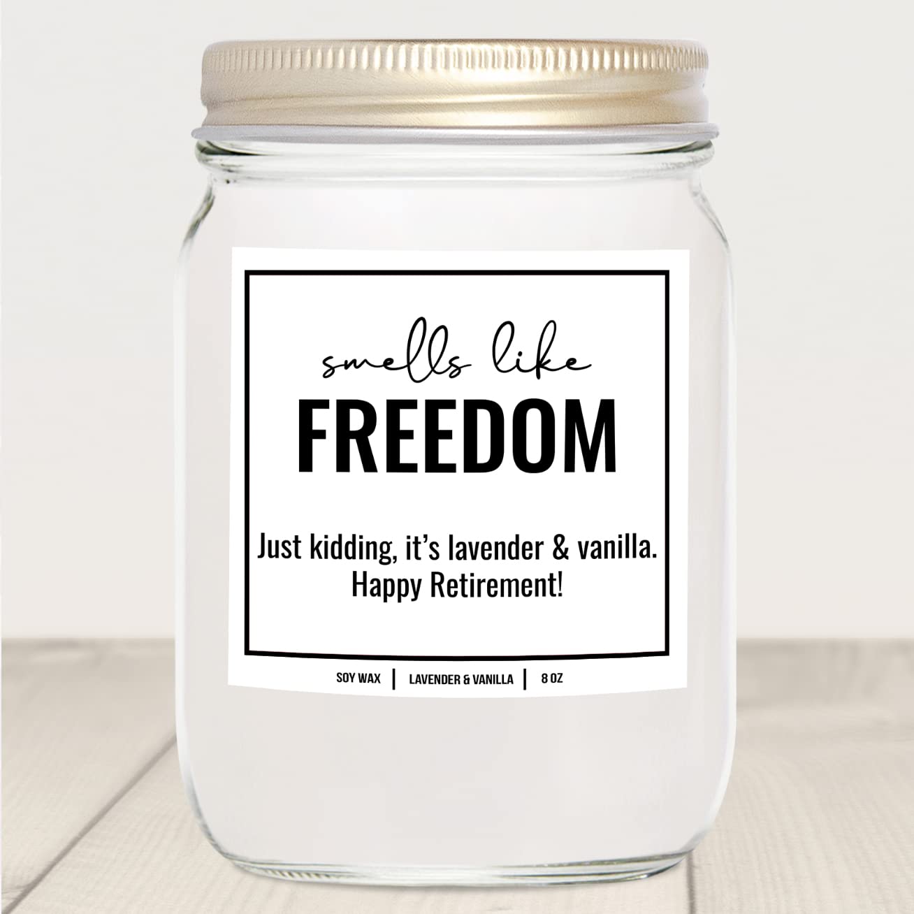 YouNique Designs Happy Retirement Candle for Women 2022, 8 Oz, Female Retirement Candle, Humorous Retirement Candle for Coworker