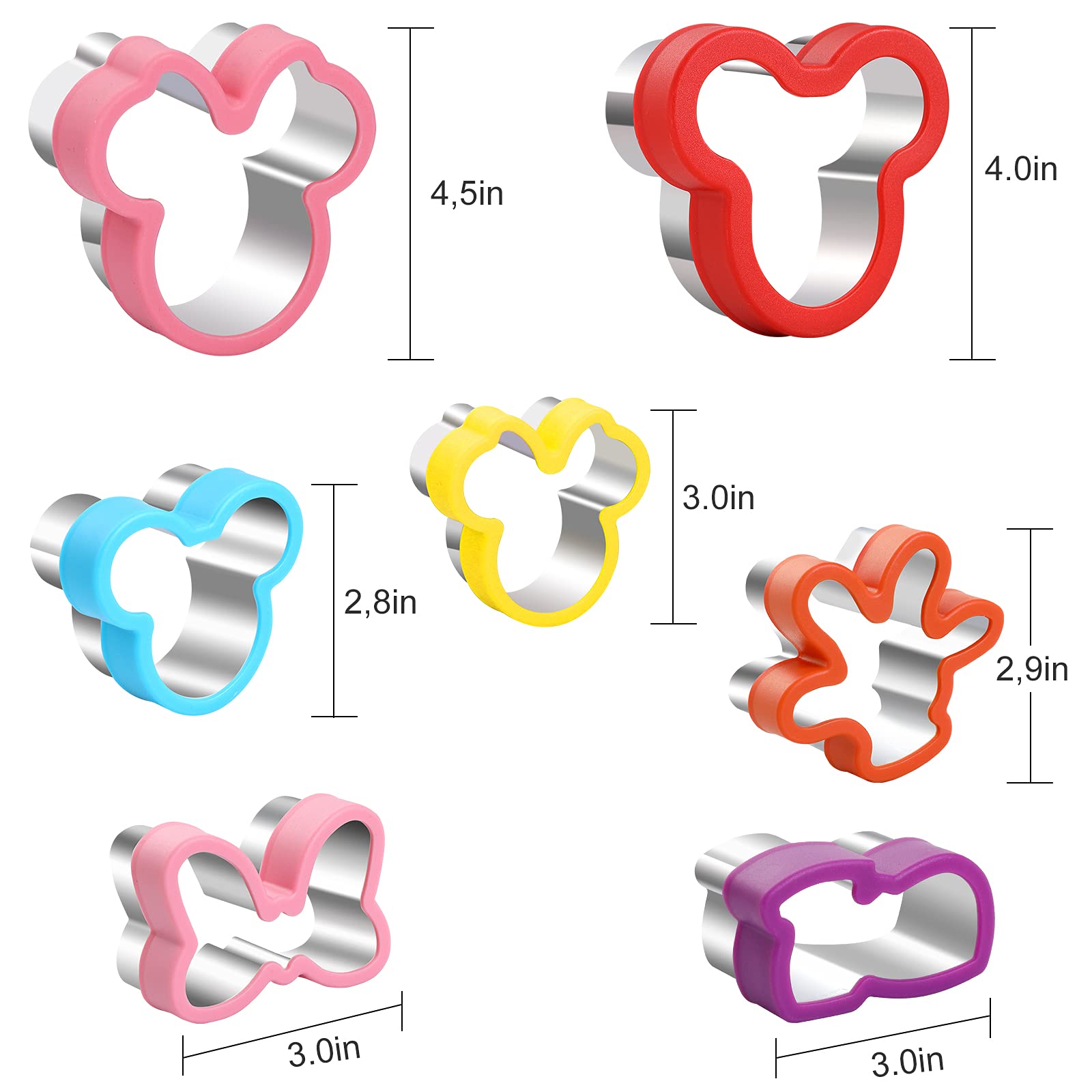 Cookie Cutter Set, Head, Glove, Shoe, Bows Shapes Sandwich Cutters Cookie Cutters -Food Grade Cookie Cutter Mold For Kids (7Pack