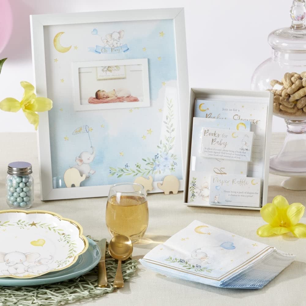 Kate Aspen Decorative 2 Ply Paper Napkins - Set Of 60 - 6.5 Inch Durable Disposable Serveware, Easy Cleanup For Birthday, Baby S