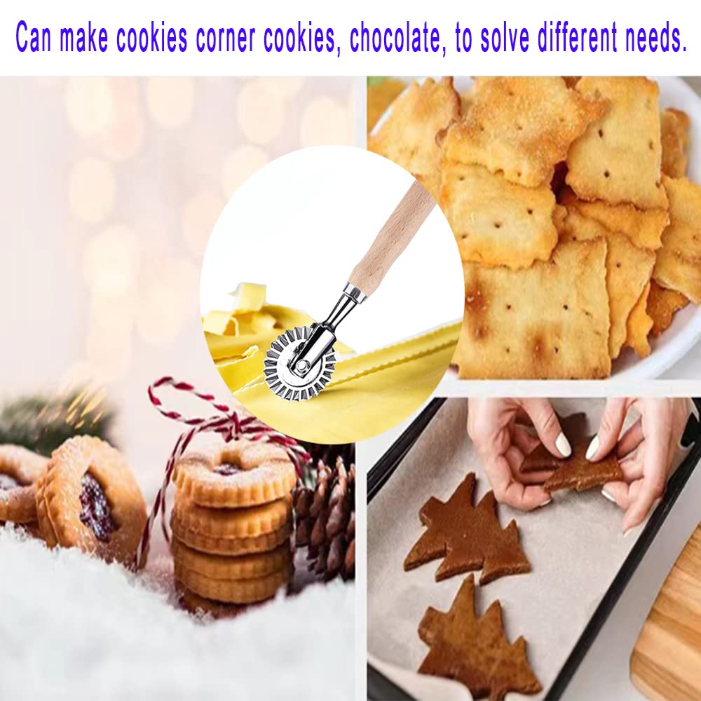 Mtomdy Pastry Wheel Cutter,Pastry And Pasta Cutter Wheel,For Ravioli, Pasta, Dumplings Lasagna, Pierogi - 6.7'' Diameter