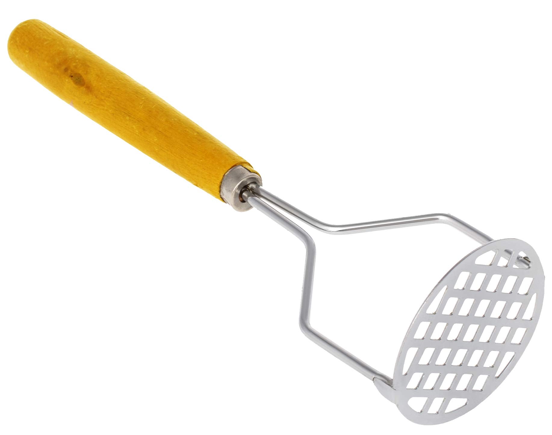 Manual Handheld Stainless Steel Potato Masher - Wooden Handle Stainless Steel Chickpea Masher - Potato Smashing Tool - Kitchen P