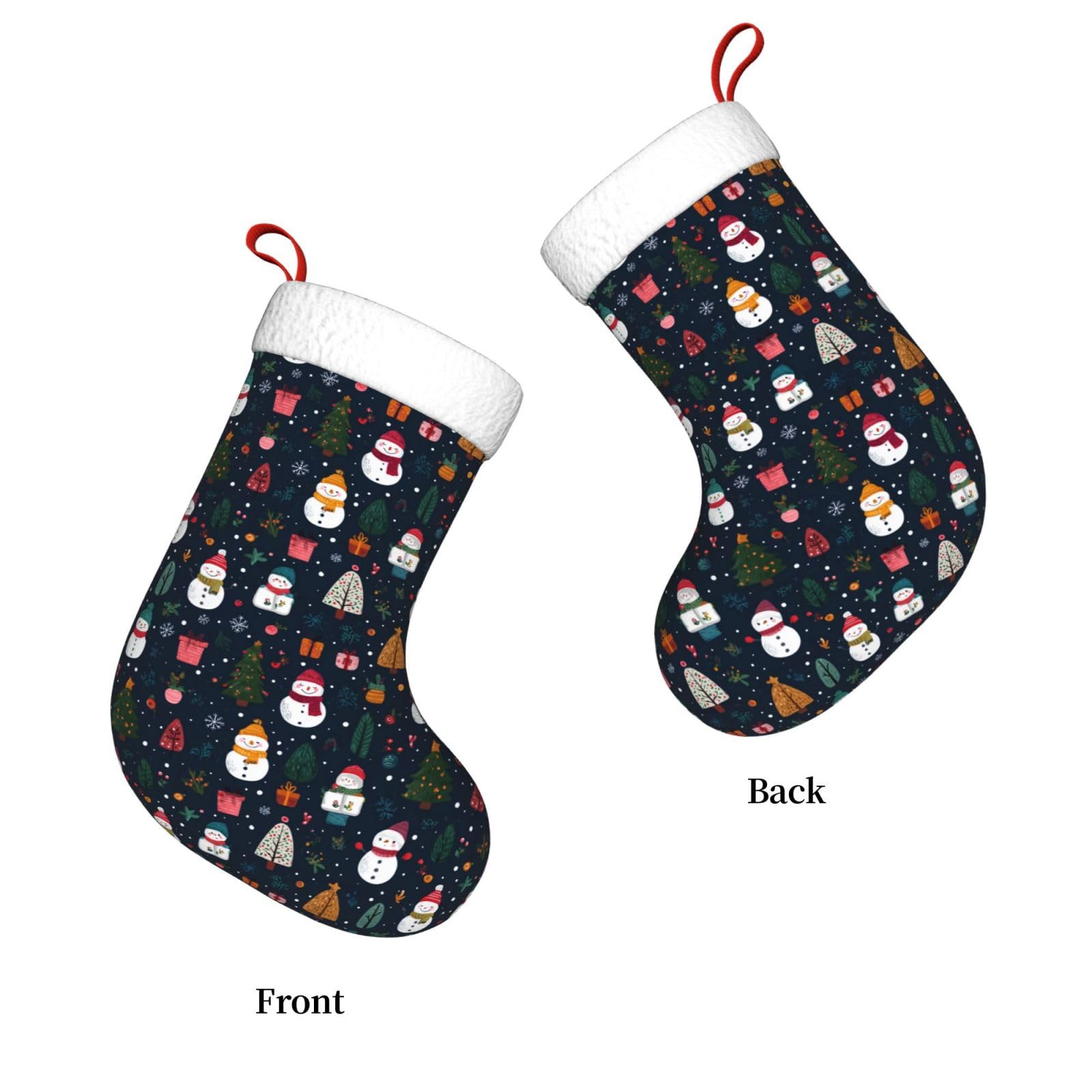 Tuaakeo Christmas Snowman Christmas Stocking Large Xmas Stockings Fireplace Hanging Stockings Decor for Family Christmas Holiday