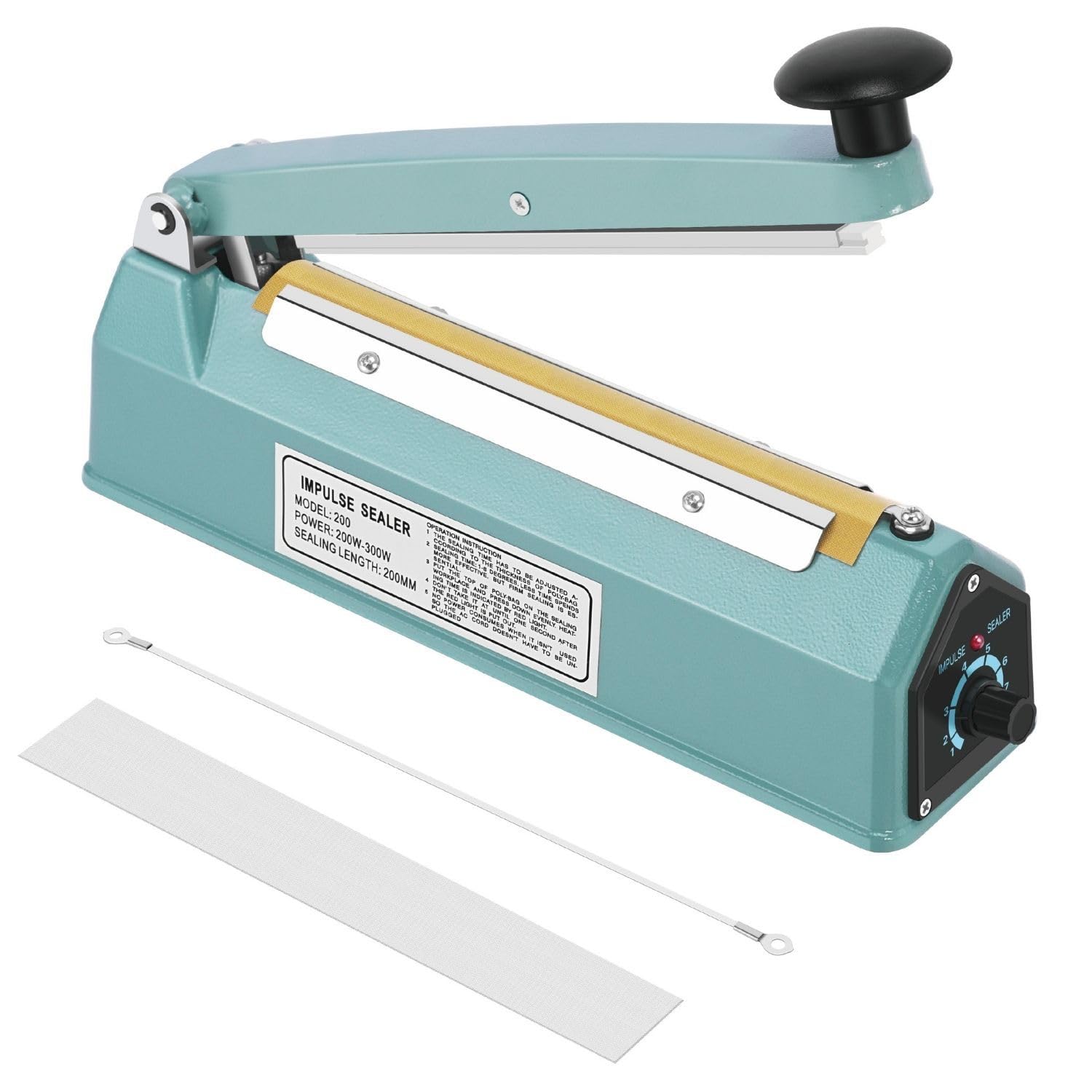 Flexzion Impulse Sealer 20 Inch (500mm) 750W Heat Sealer Machine with Adjustable Heating Mode, No Warm Up Needed, Portable Bag a