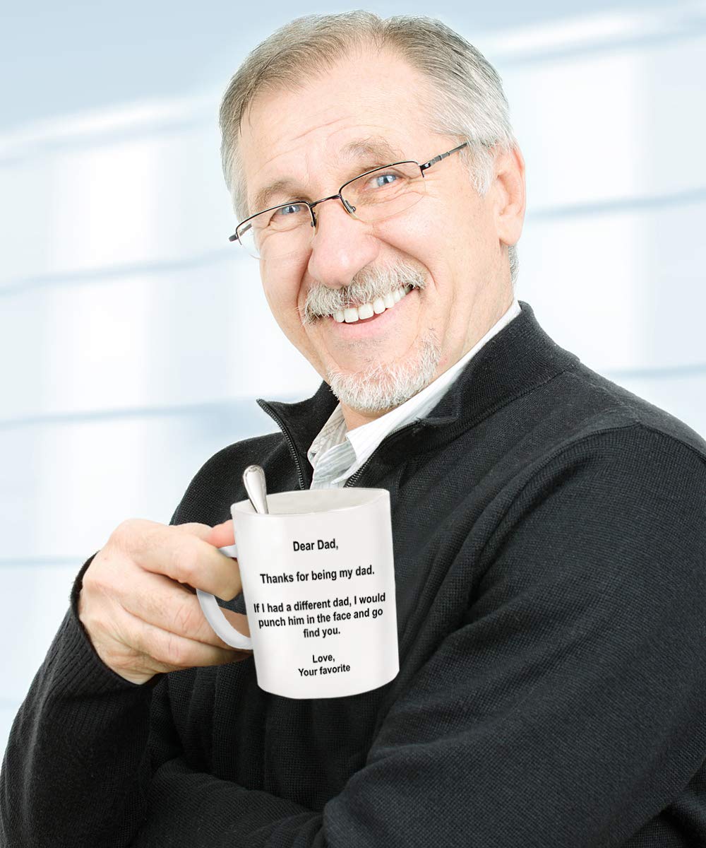 SpreadPassion Funny Father's Day Gifts, Dear Dad Mug, Gift for Dad from favorite Child, Dad gift Idea, Dad birthday Christmas fa