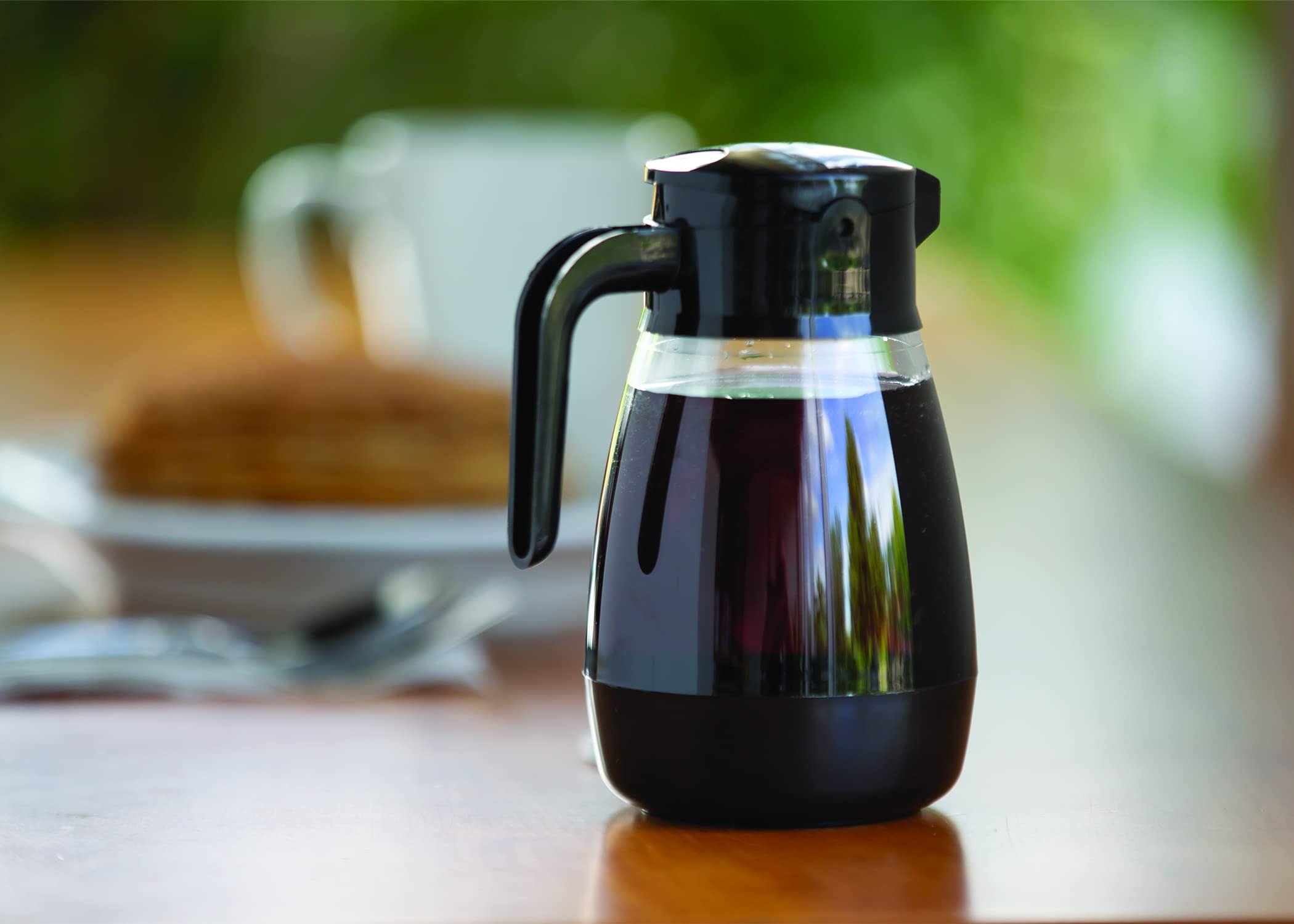 Service Ideas Sy916Bl Syrup Dispenser, 16Oz, Black/Clr