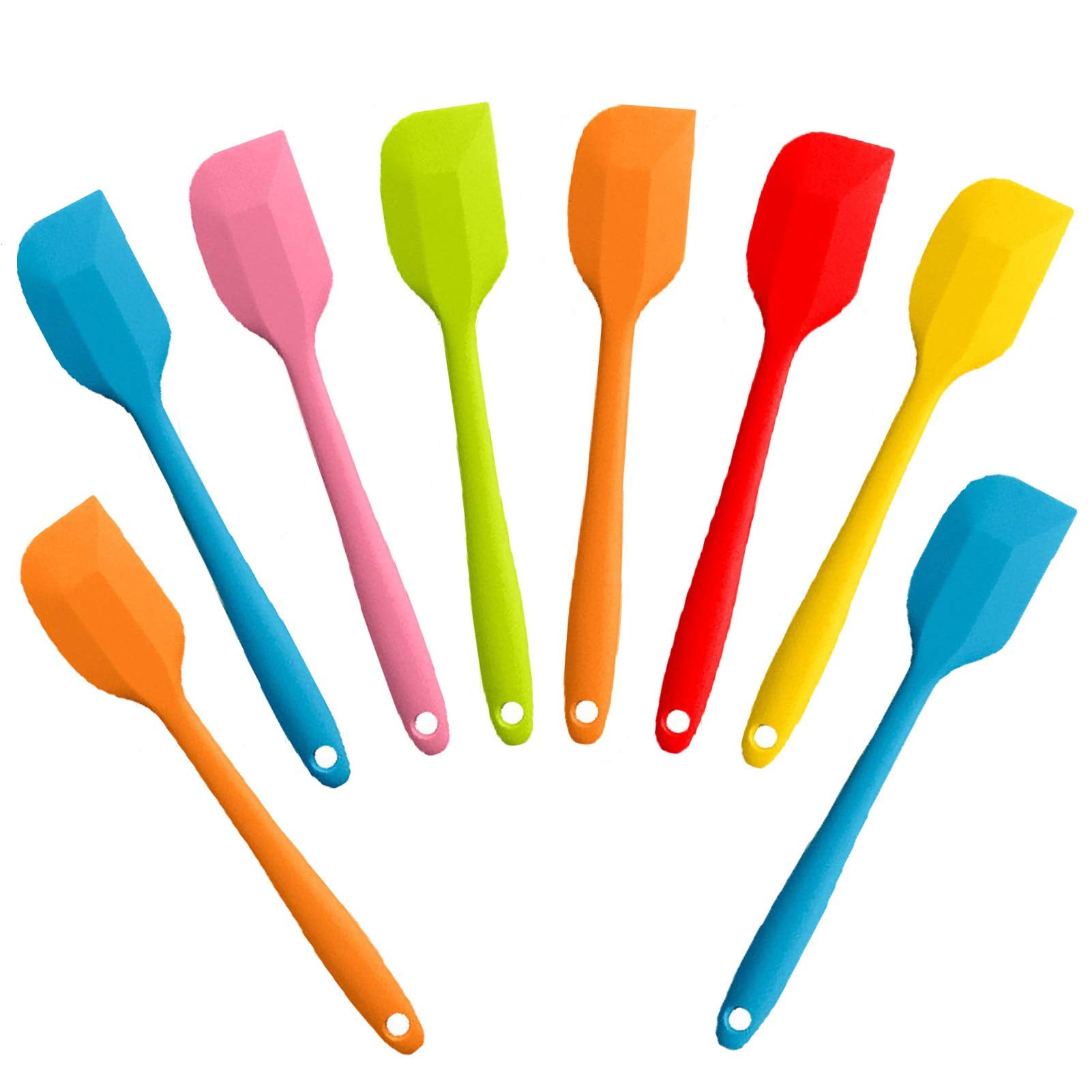 8 Pieces Silicone Spatulas,8.5 Inch Non-Stick Spatulas With Stainless Steel Core,Heat Resistant-500?, One Piece Design,Food Grad