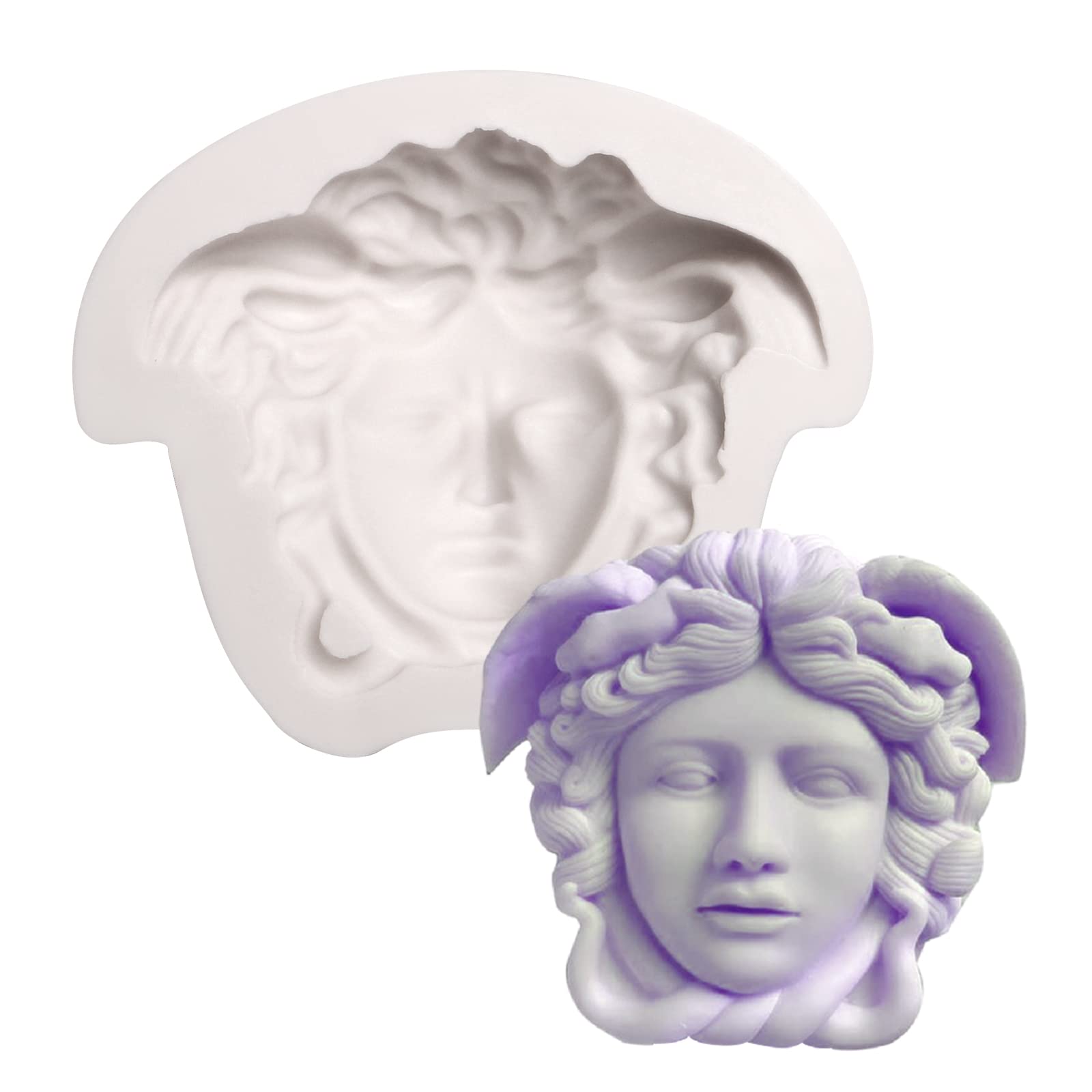 Medusa Fondant Silicone Mold, Mythology Goddess Chocolate Baking Mold, Cartoon Head Craft Decor Mold For Cake Decoration Cupcake