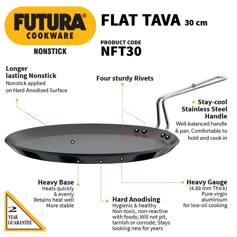 Futura Non-Stick Flat Tava Griddle W/ Steel Handle