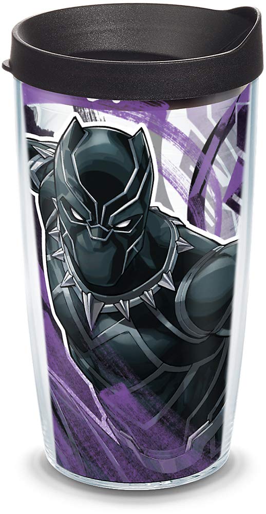 Tervis Marvel - Black Panther Made in USA Double Walled Insulated Tumbler Travel Cup Keeps Drinks Cold & Hot, 16oz, Classic