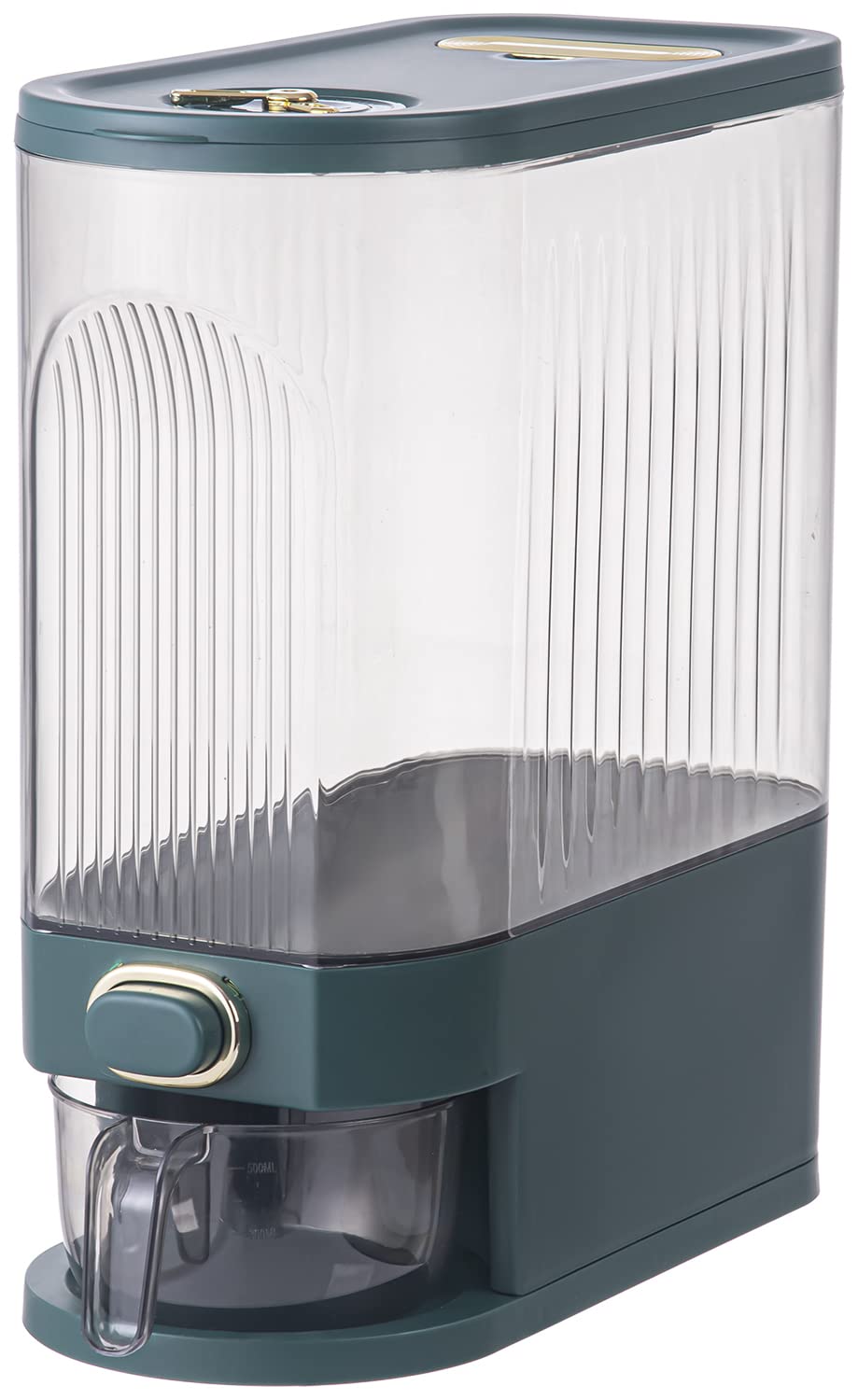 Sooyee Clear Rice Dispenser, Large Grain Container Storage With Lid Measuring Cylinder Moisture Proof Household Cereal Dispenser