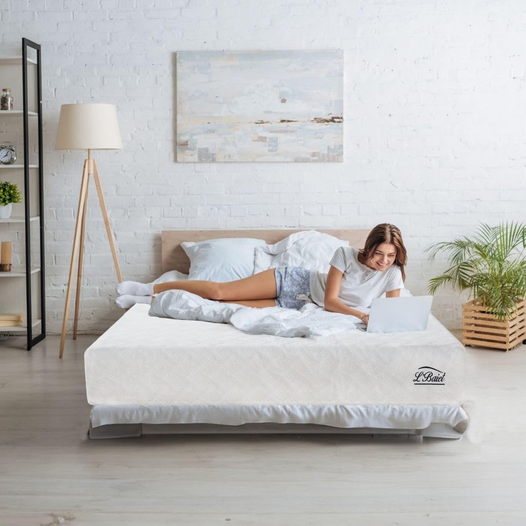 Lbaiet 12    Gel Memory Foam Mattress, Twin Size/Bed In A Box/Medium Firm/Breathable Cooling-Gel Comfort Technology/Pressure Rel