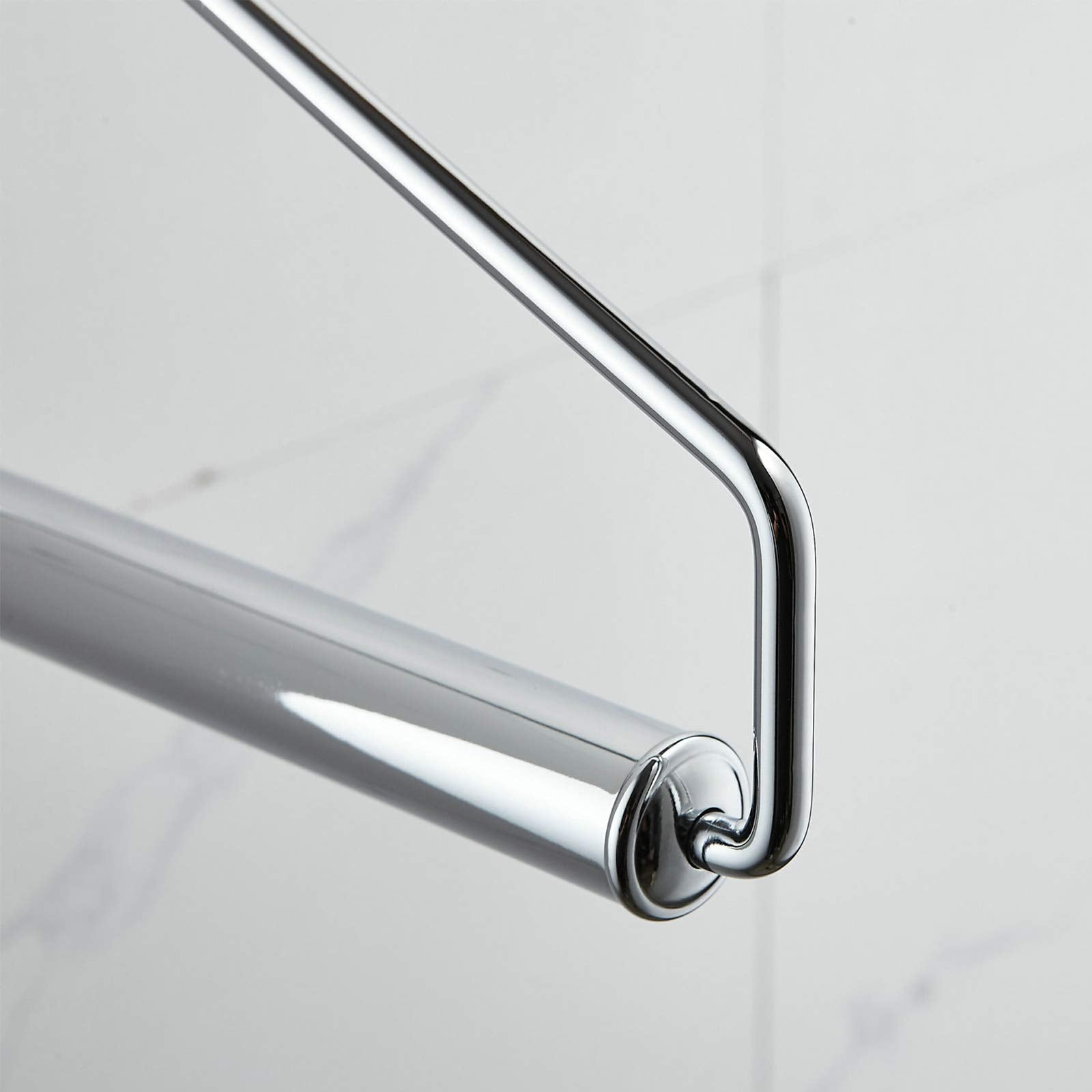 NEWRAIN Wall Mounted Clothes Hanger - Chrome Swing Arm Drying Rack, Space Saver, Triangle Design