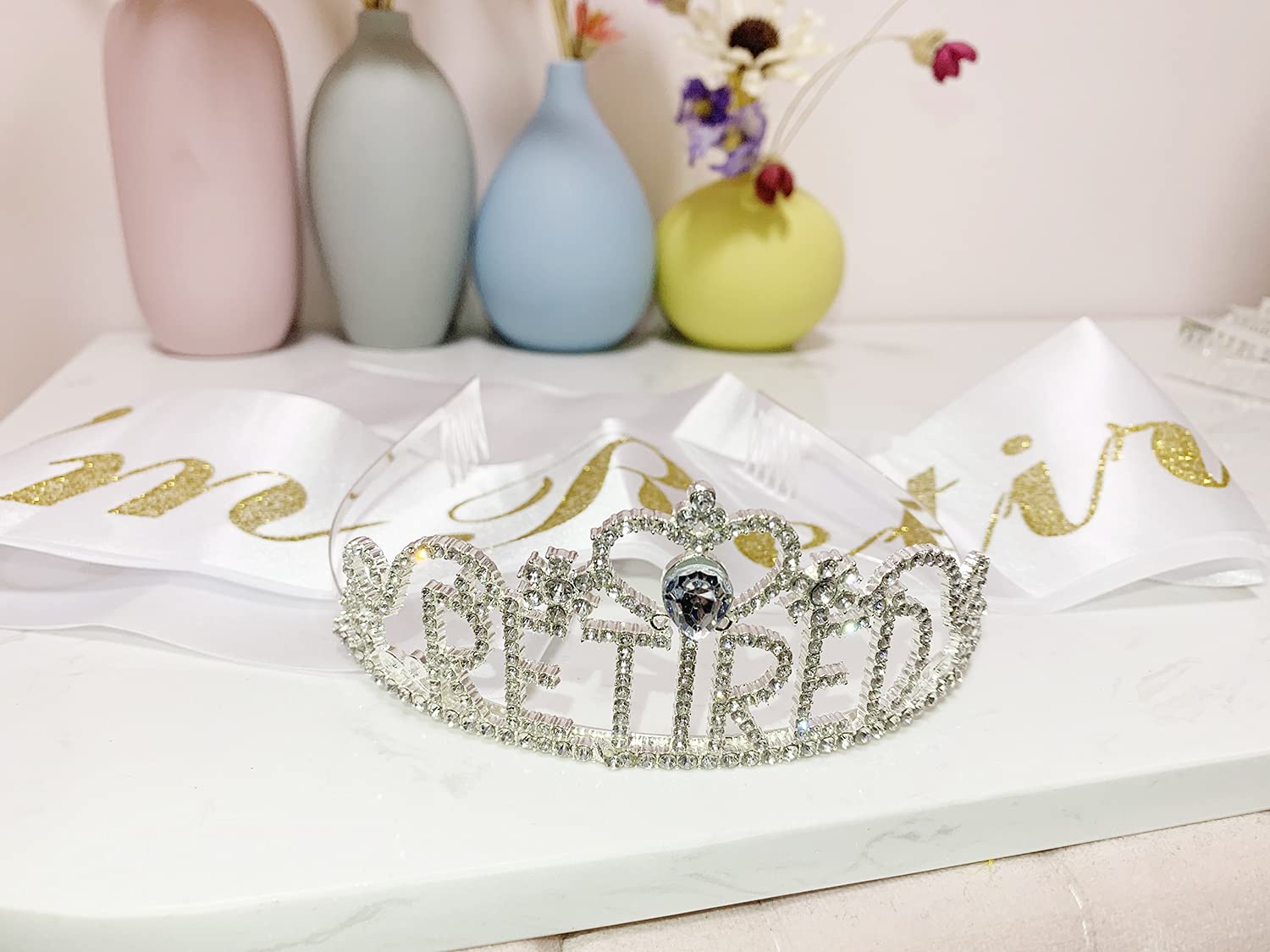 Jetkong Retirement Party Decorations Retired Tiaracrown, Retired Sash For Women Retirement Gifts, Retirement Party Supplies, Gif