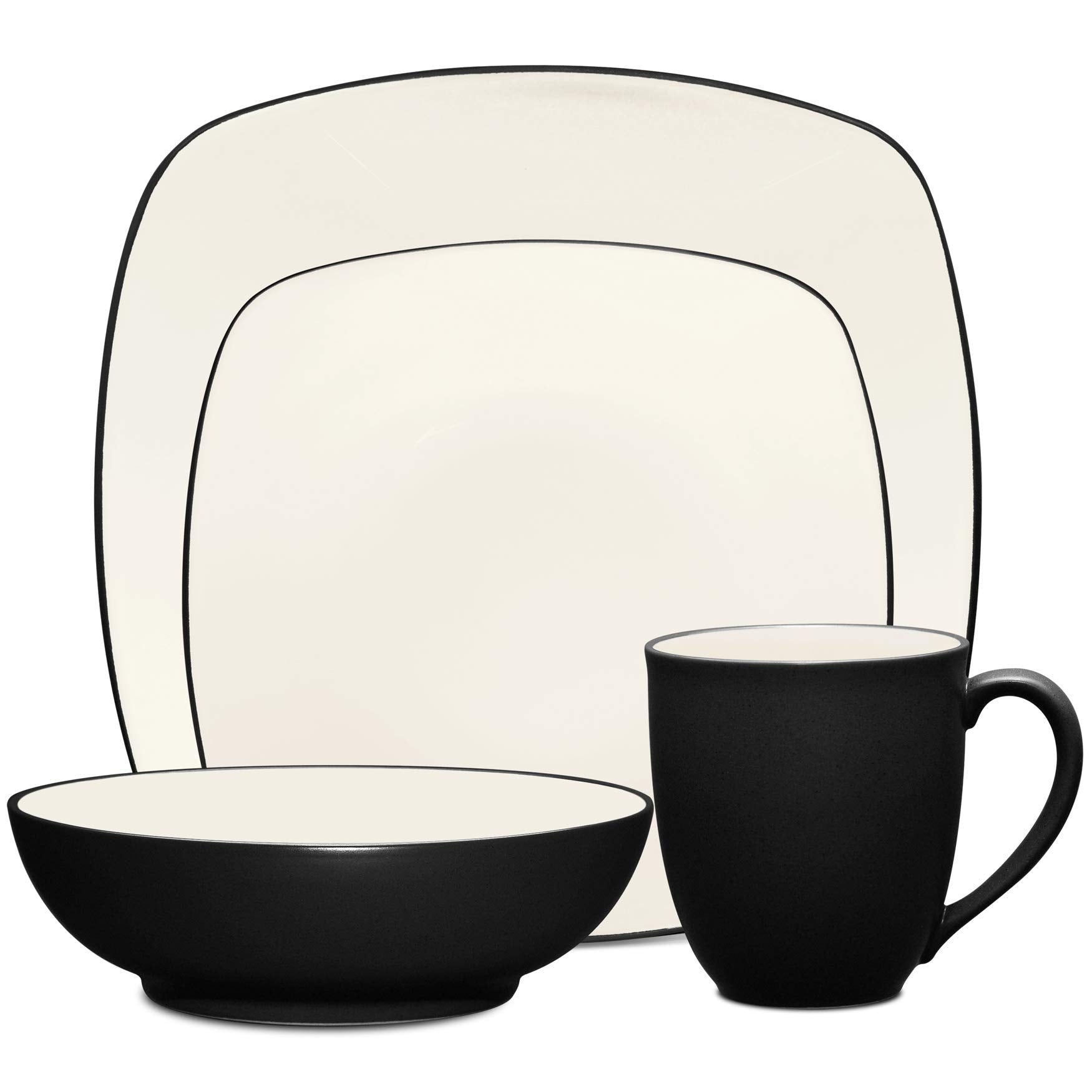 Noritake Colorwave Graphite 4-Piece Square Place Setting, Service for 1