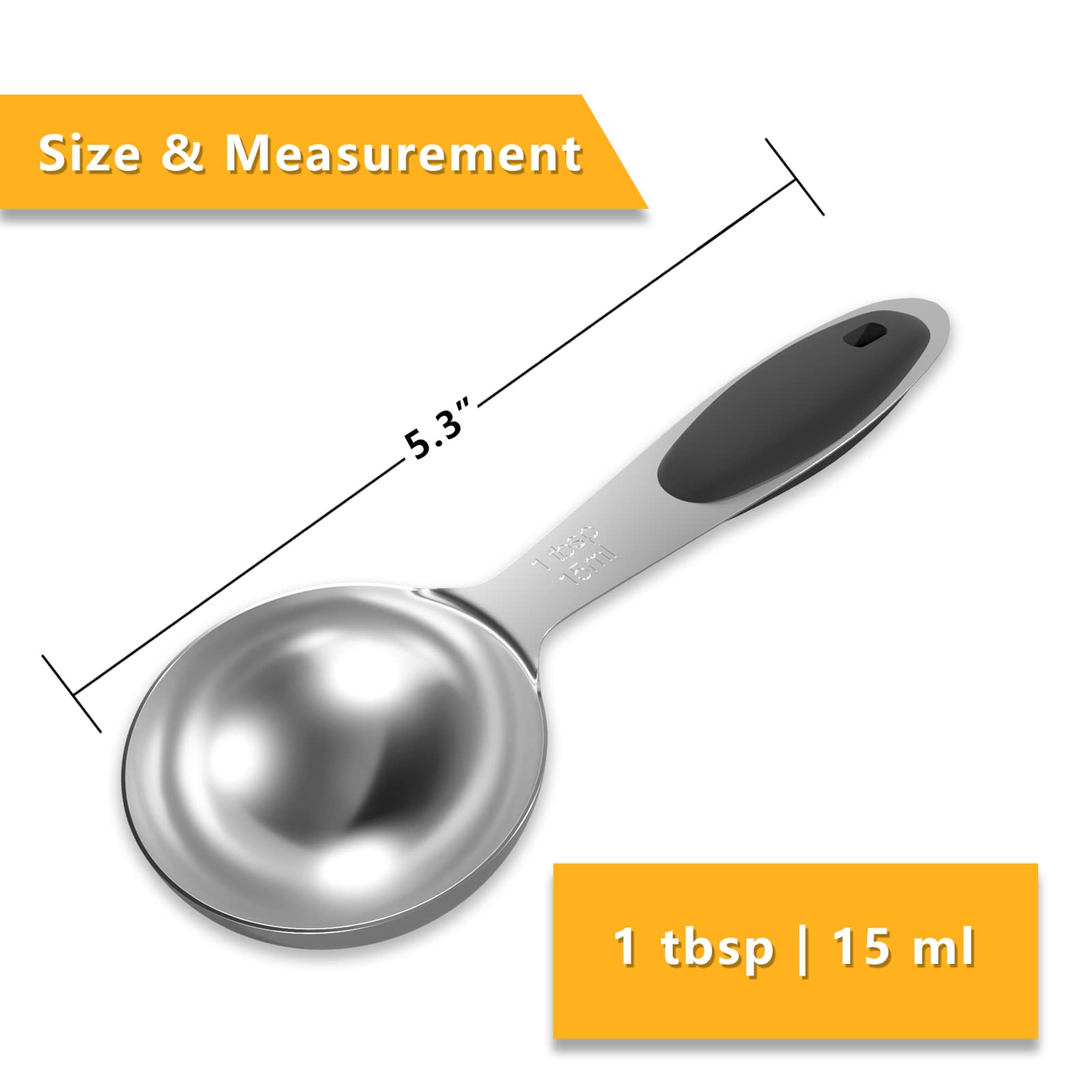 Leifeny 1 Tbsp(3 Tsp | 15 Ml |15 Cc| 0.5 Oz) Single Measuring Spoon, Stainless Steel Individual Spoons, Long Handle Spoons Only
