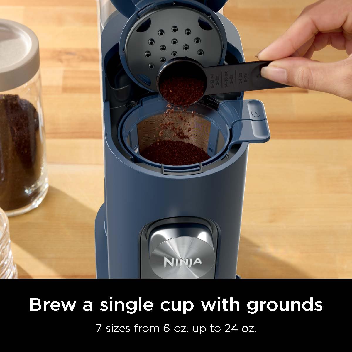 Ninja Pods & Grounds Single-Serve Coffee Maker, K-Cup Pod Compatible, 56-oz. Reservoir, 6-oz. Cup to 24-oz. Travel Mug Brew Size