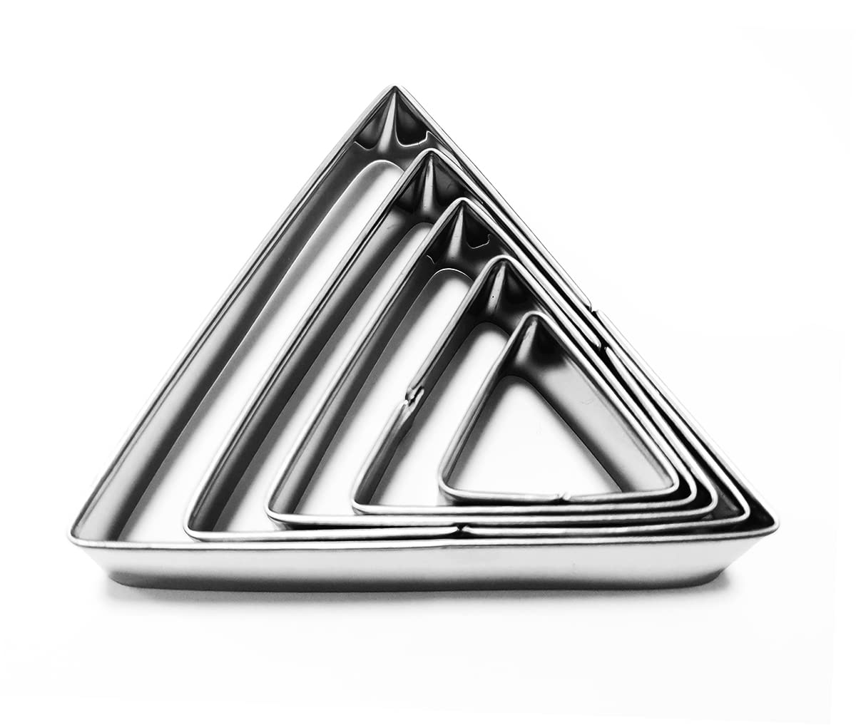 Lrzcgb Triangle Cookie Cutter Set, 5 Pieces Triangle Shape Cutter Christmas Stainless Steel Baking Tool