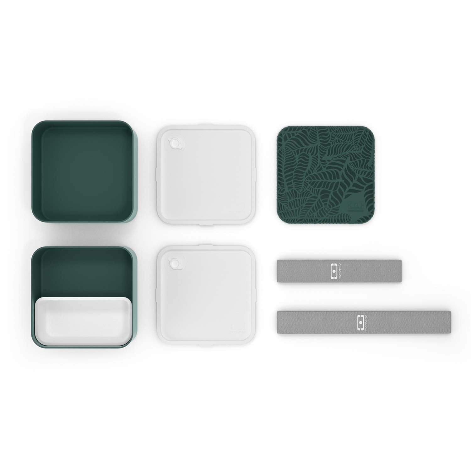 Monbento - Large Bento Box Mb Square Jungle With Compartments - Leakproof Lunch Box For Work And Meal Prep - Bpa Free - Food Gra