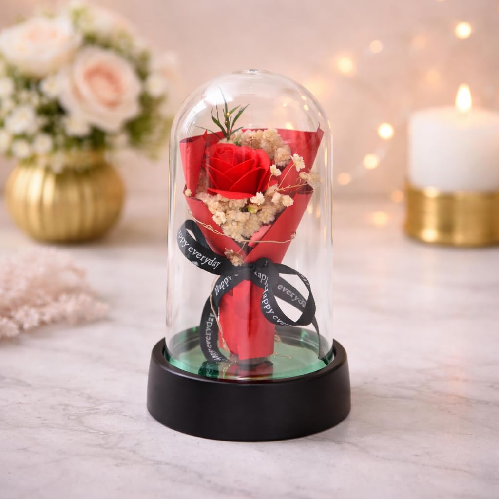Craftvatika ValentineS Day Gift For Girlfriend Boyfriend, Propose Day Couple Showpiece With Lights Gifts For Husband Wife, Home