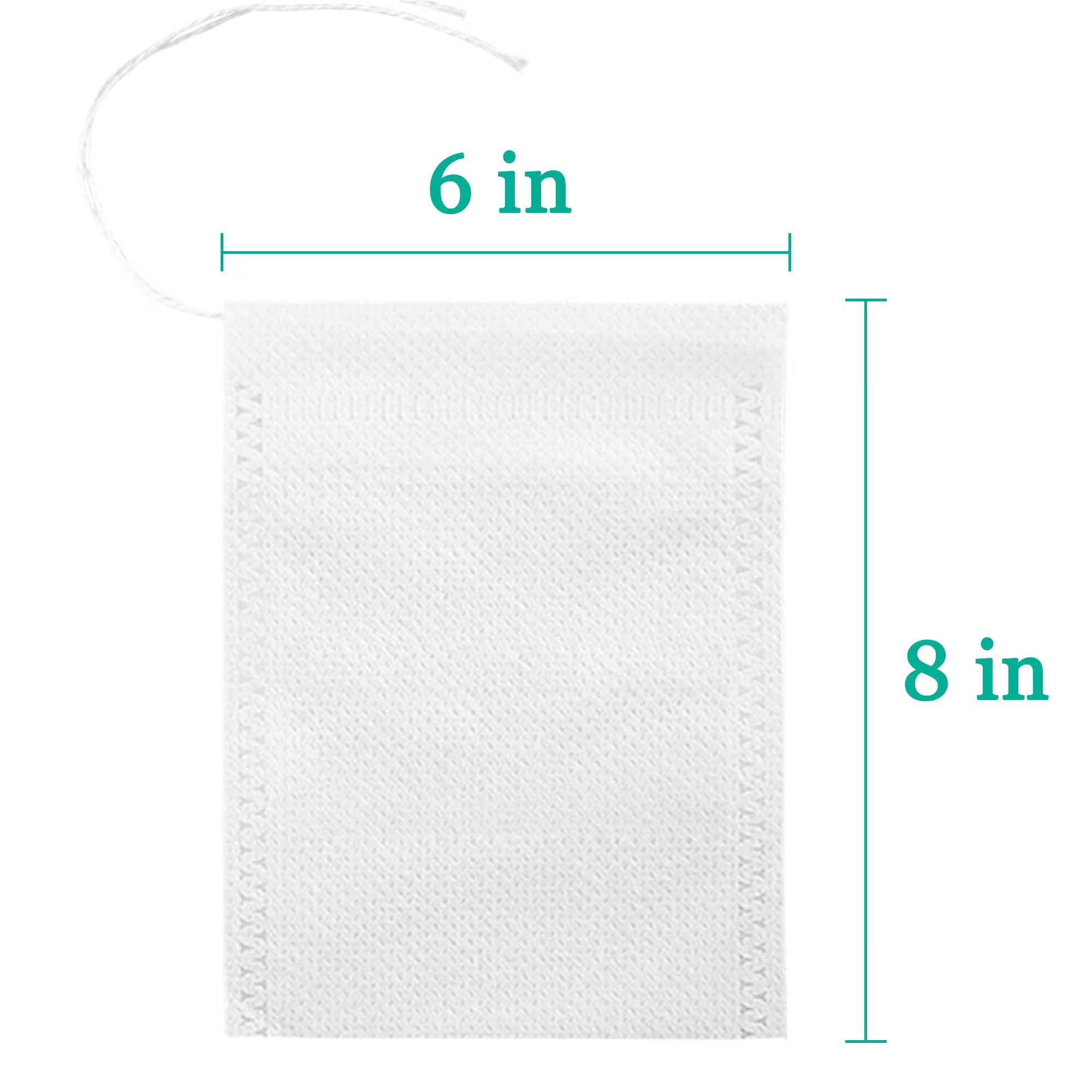 Yzurbu 100pcs Cold Brew Coffee Bags  6'' x 8'' No Mess Disposable Filter Bag with Drawstring for Coffee Grounds & Ice Tea