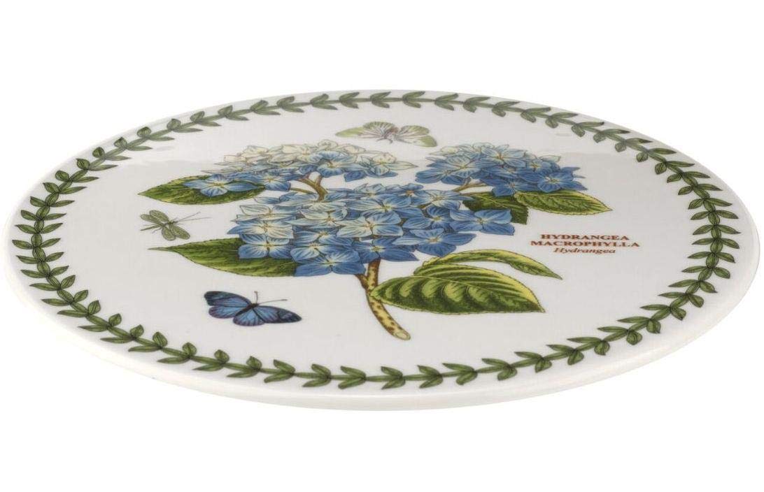 Portmeirion Botanic Garden 8'' Trivet | Hydrangea Motif | Porcelain | Dishwasher Safe, Microwave Safe, Freezer Safe | Ideal For