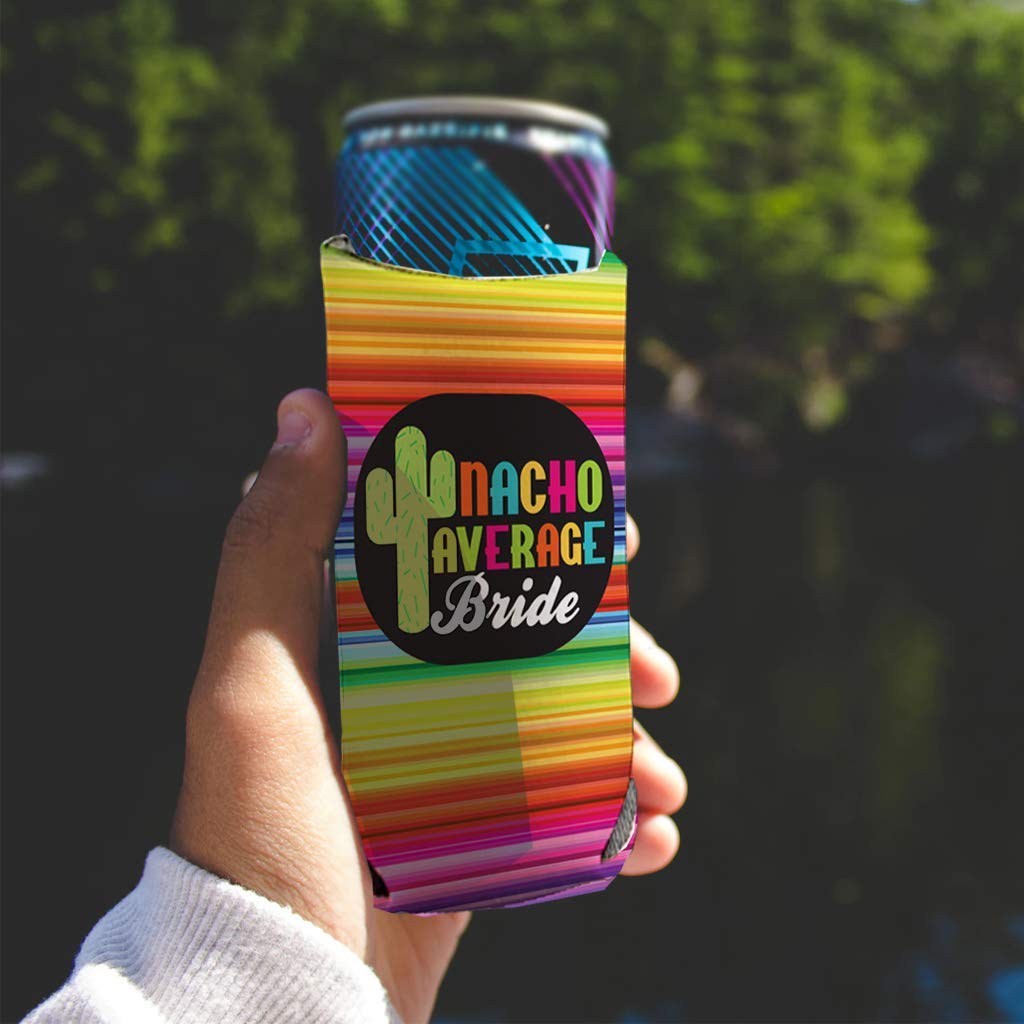 Victorystore Slim Can Coolers: Nacho Average Bride Bachelorette Slim Can Coolers Set Of 7 (6 Amigos 1 Bride Can Cooler)