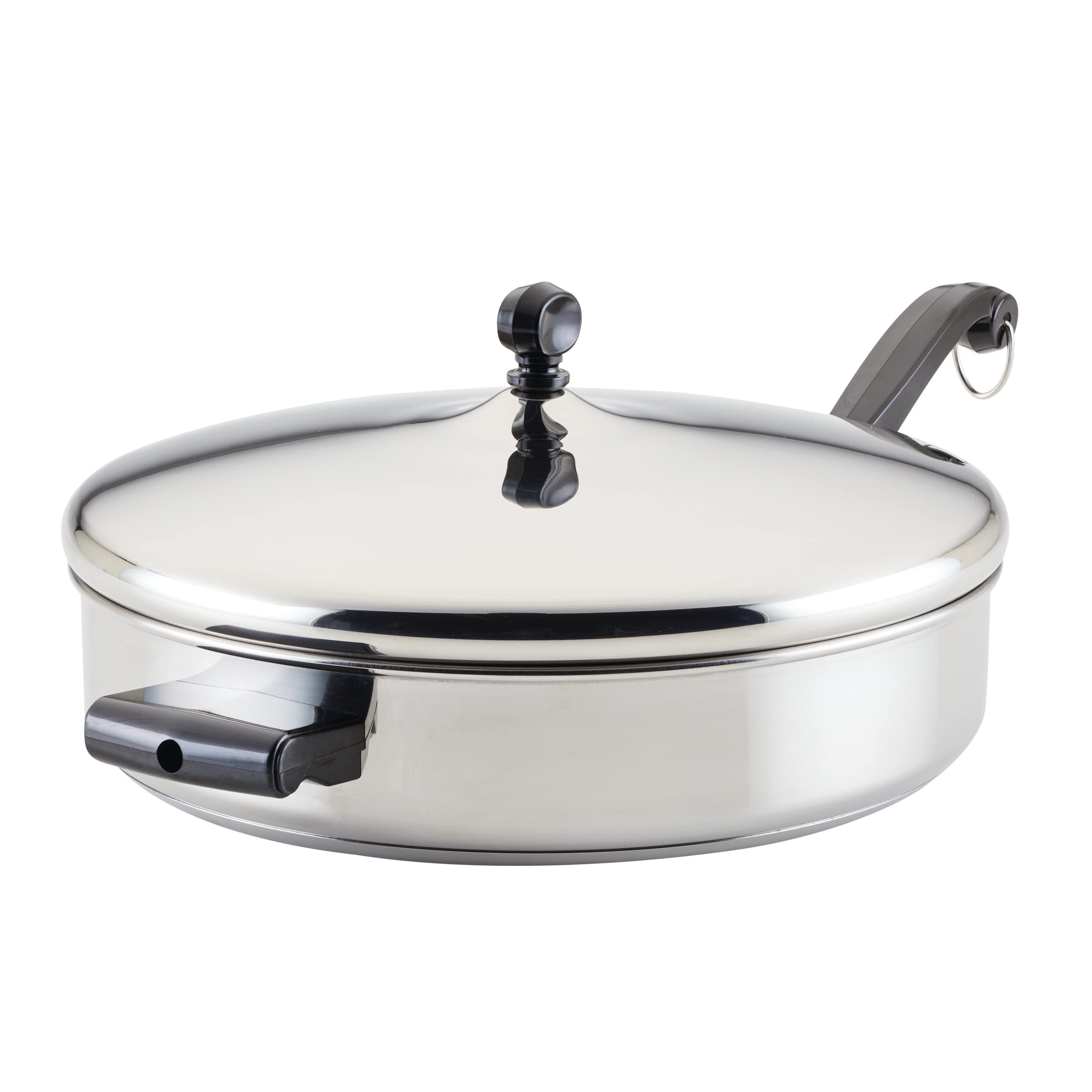 Farberware Classic Saute Pan / Frying Pan / Fry Pan with Lid and Helper Handle - 4.5 Quart, Silver, 50012