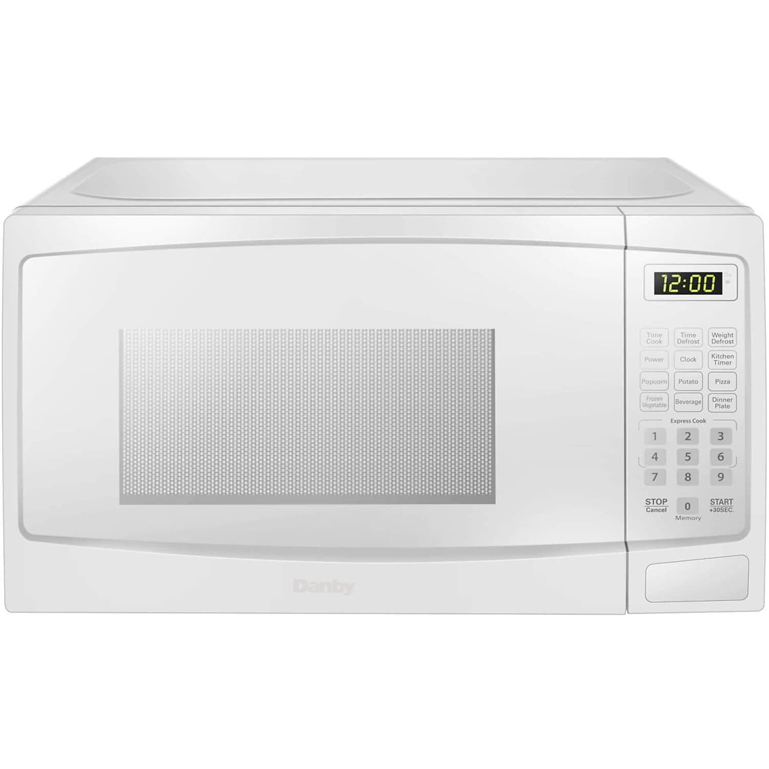 Danby Dbmw0720Bww 0.7 Cu.Ft. Countertop Microwave In White  700 Watts, Small Microwave With Push Button Door