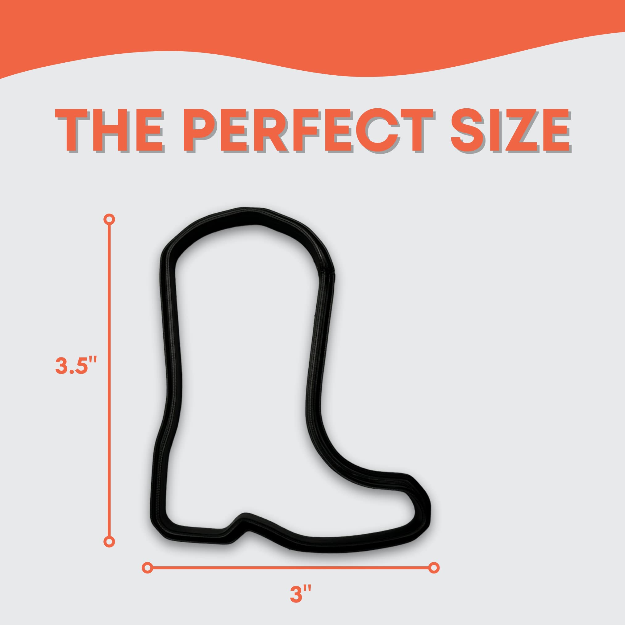 Cowboy Boot Cookie Cutter With Easy To Push Design (3.5 Inch)