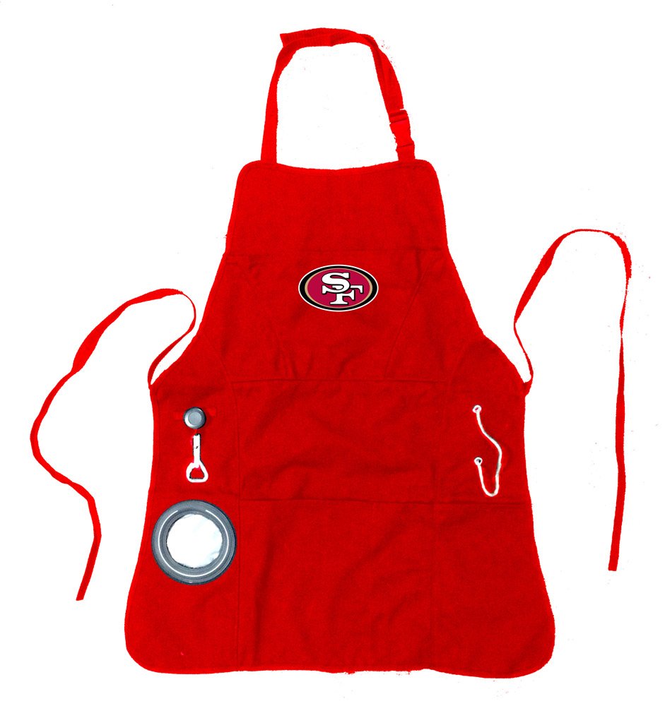 Team Sports America NFL San Francisco 49ers Ultimate Grilling Apron | Bottle Opener and Insulated Beverage Holder | Heavy Duty D
