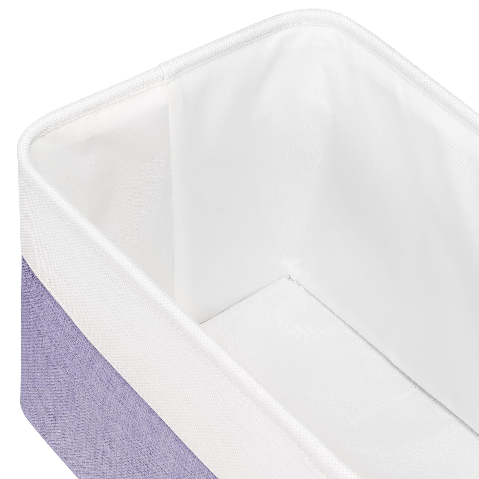Univivi Large Storage Baskets [4-Pack] Foldable Fabric Storage Bins With Pu Handles|Hard Bottom Rectangle Organizer Bins For She